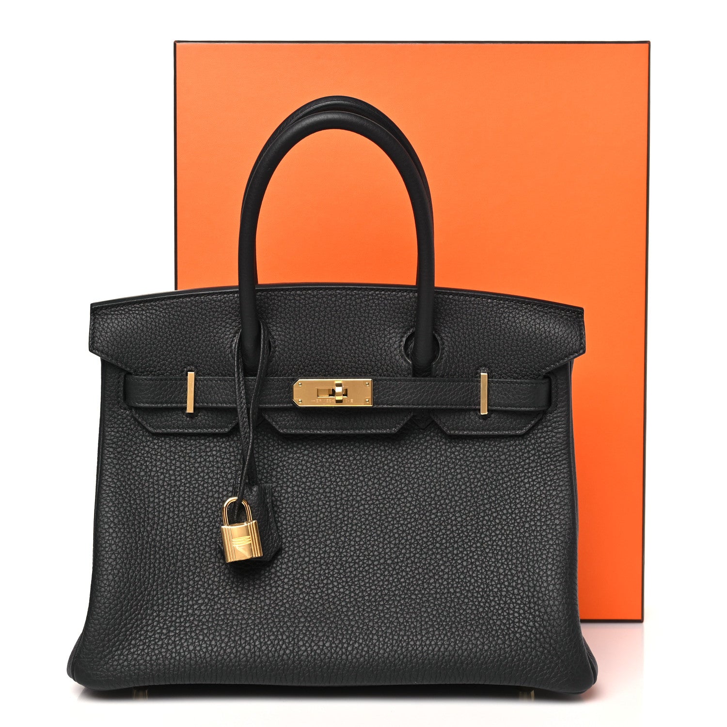 HERMES BIRKIN 30 BLACK TOGO GOLD HARDWARE
