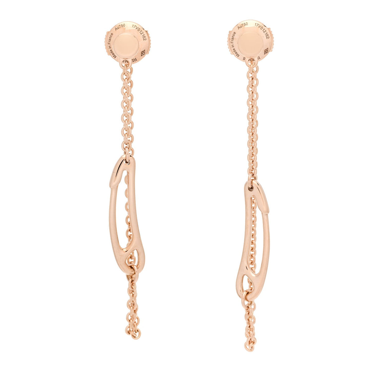 エルメス シェーヌダンクル ピアス 18K ローズゴールド HERMES CHAINE D'ANCRE EARRINGS 18K ROSE GOLD