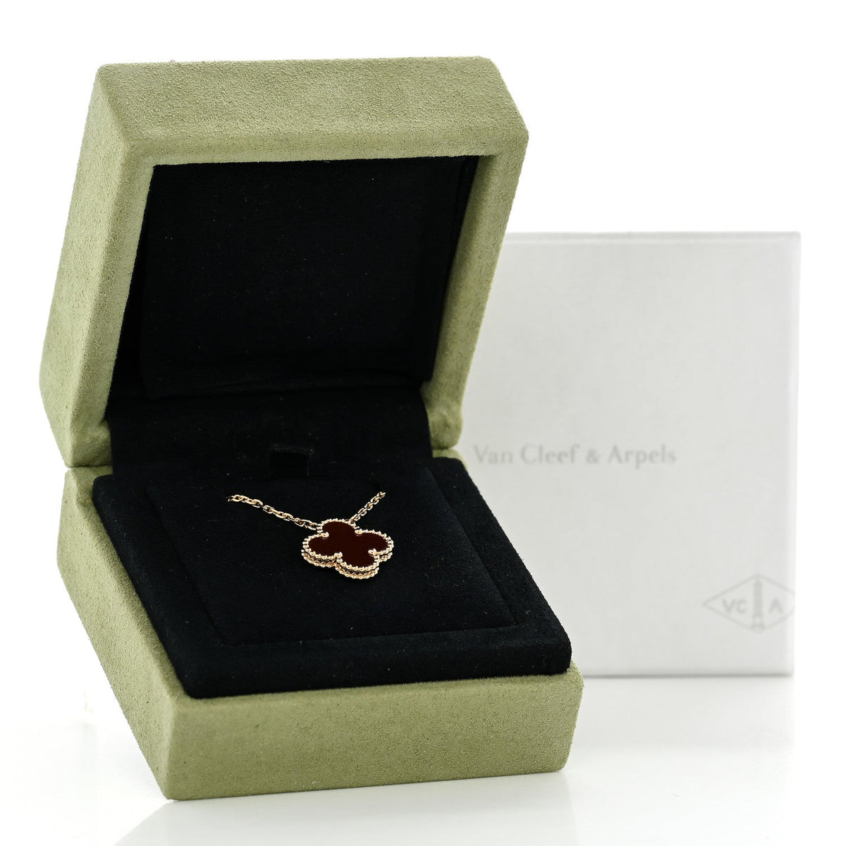 ヴァンクリーフ＆アーペル ヴィンテージアルハンブラ ペンダントネックレス カーネリアン 18K イエローゴールド VAN CLEEF & ARPELS VINTAGE ALHAMBRA PENDANT NECKLACE CARNELIAN 18K YELLOW GOLD