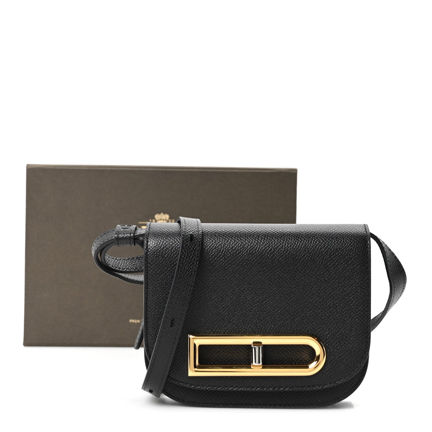 デルヴォー ランゴー トイ クロスボディ Black アルピナカーフスキン ゴールド金具＆シルバー金具 DELVAUX LINGO TOY CROSSBODY BLACK ALPINA CALFSKIN