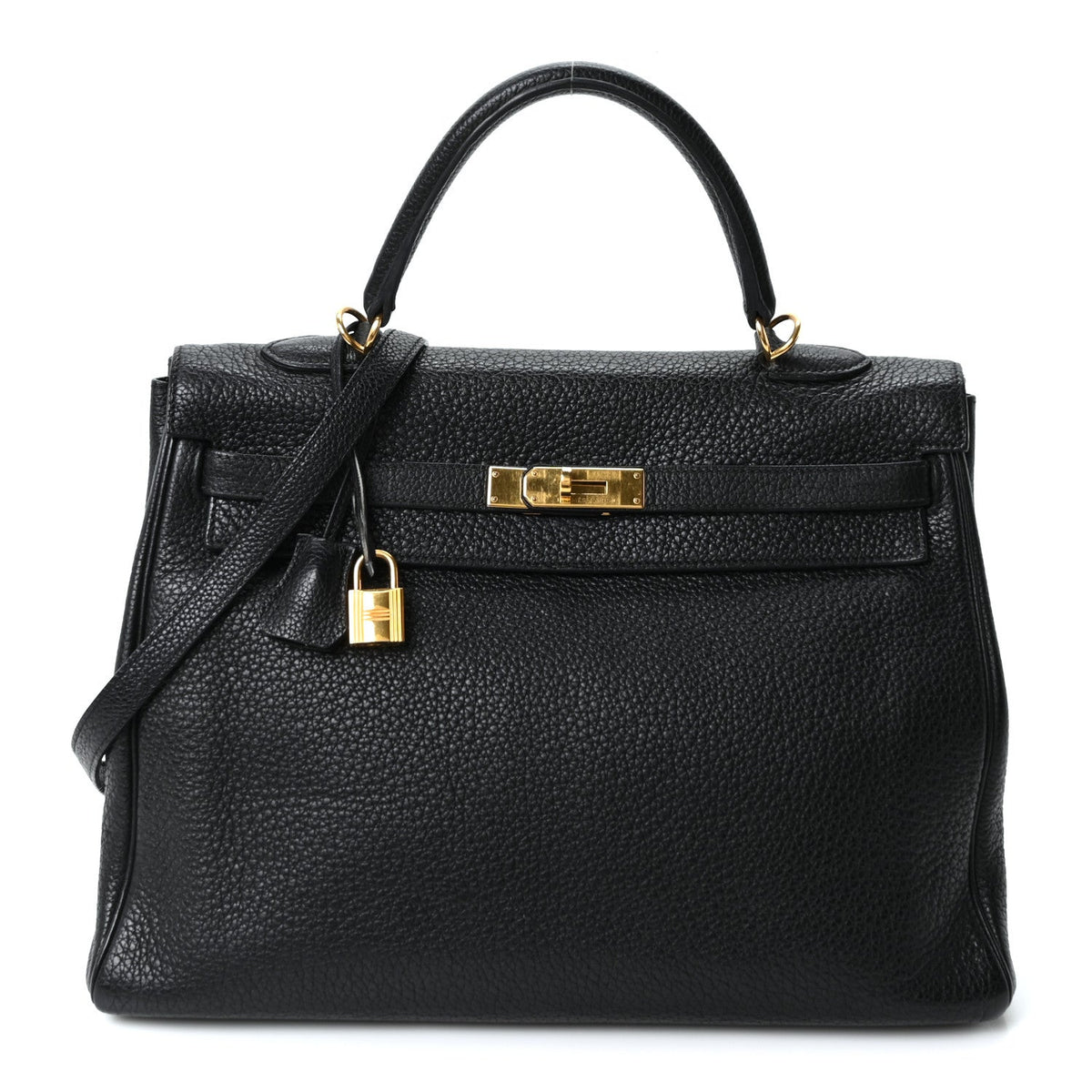 エルメス ケリー 35 内縫い Black フィヨルド ゴールド金具 HERMES 