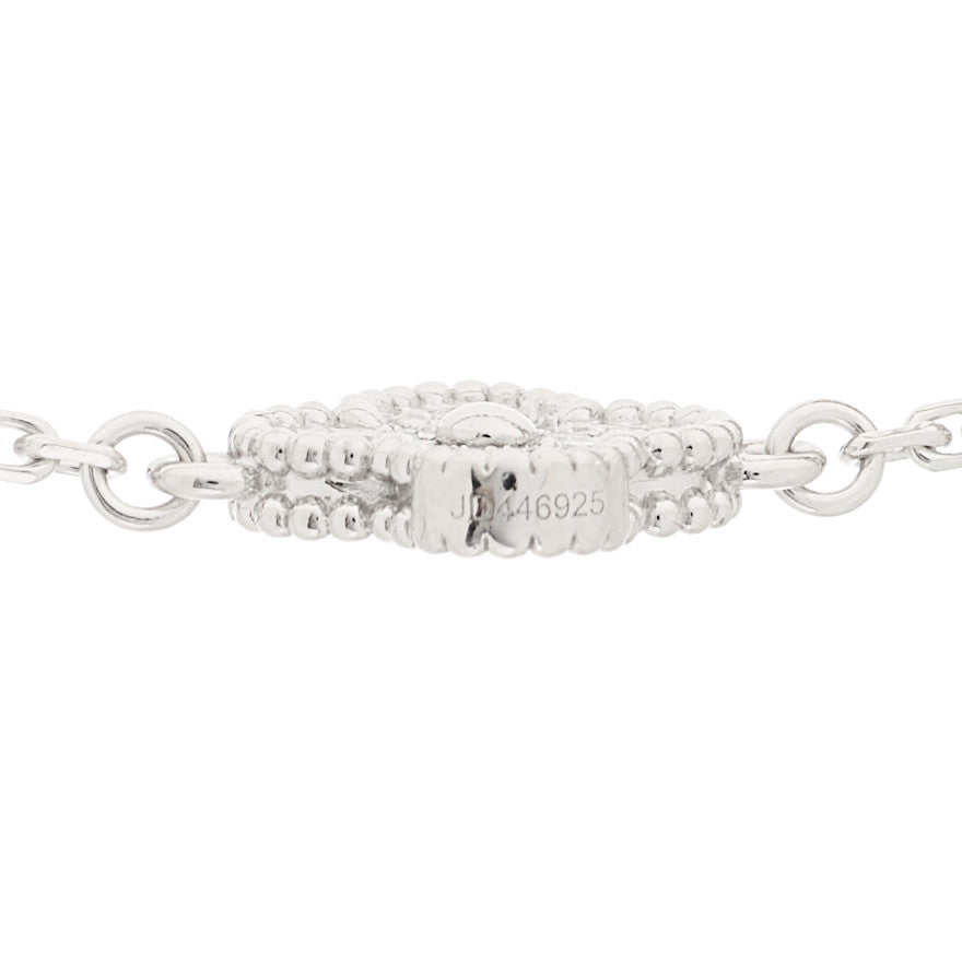 ヴァンクリーフ&アーペル 18Kホワイトゴールド ダイヤモンド 16モチーフ スウィートアルハンブラネックレス