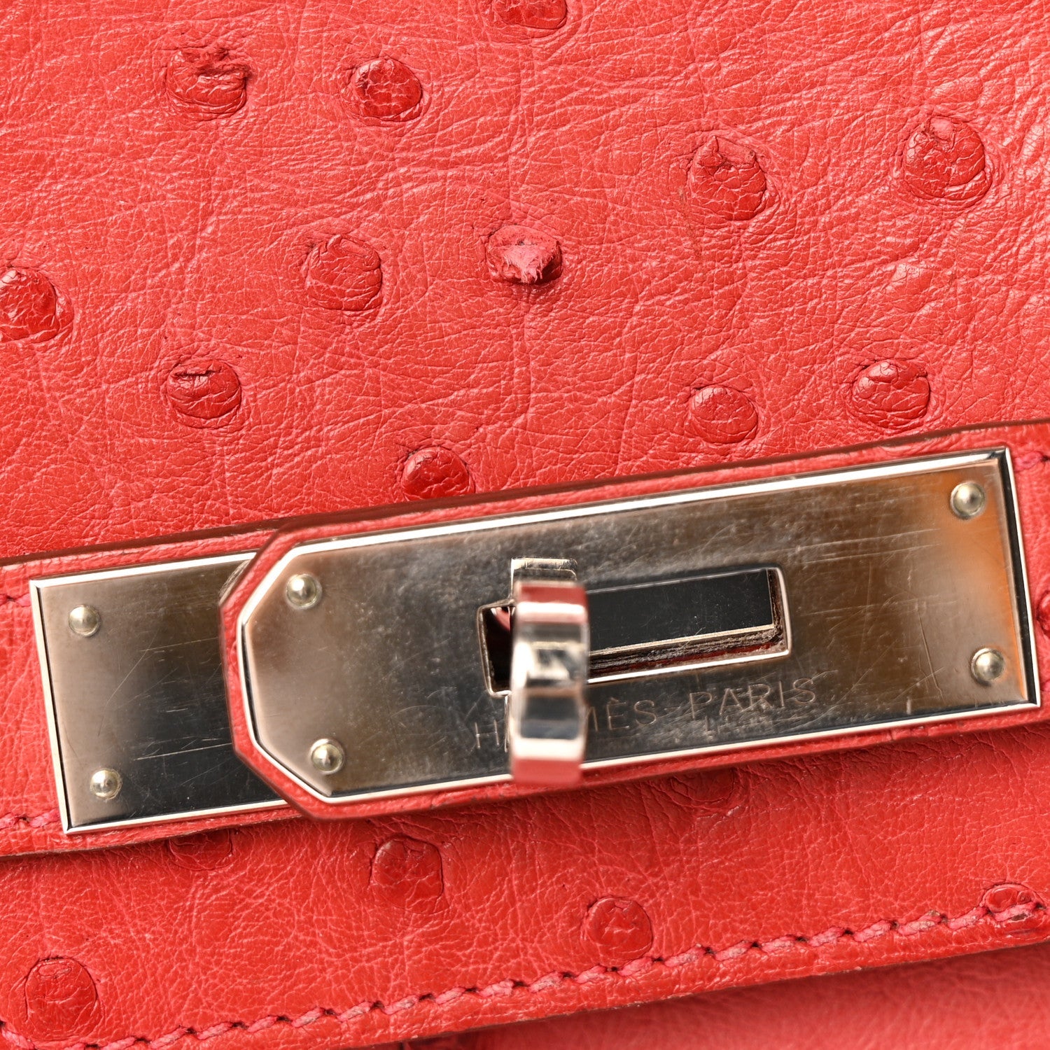 エルメス バーキン 30 Rouge Vif オーストリッチ シルバー金具 HERMES BIRKIN 30 ROUGE VIF OSTRICH SILVER HARDWARE