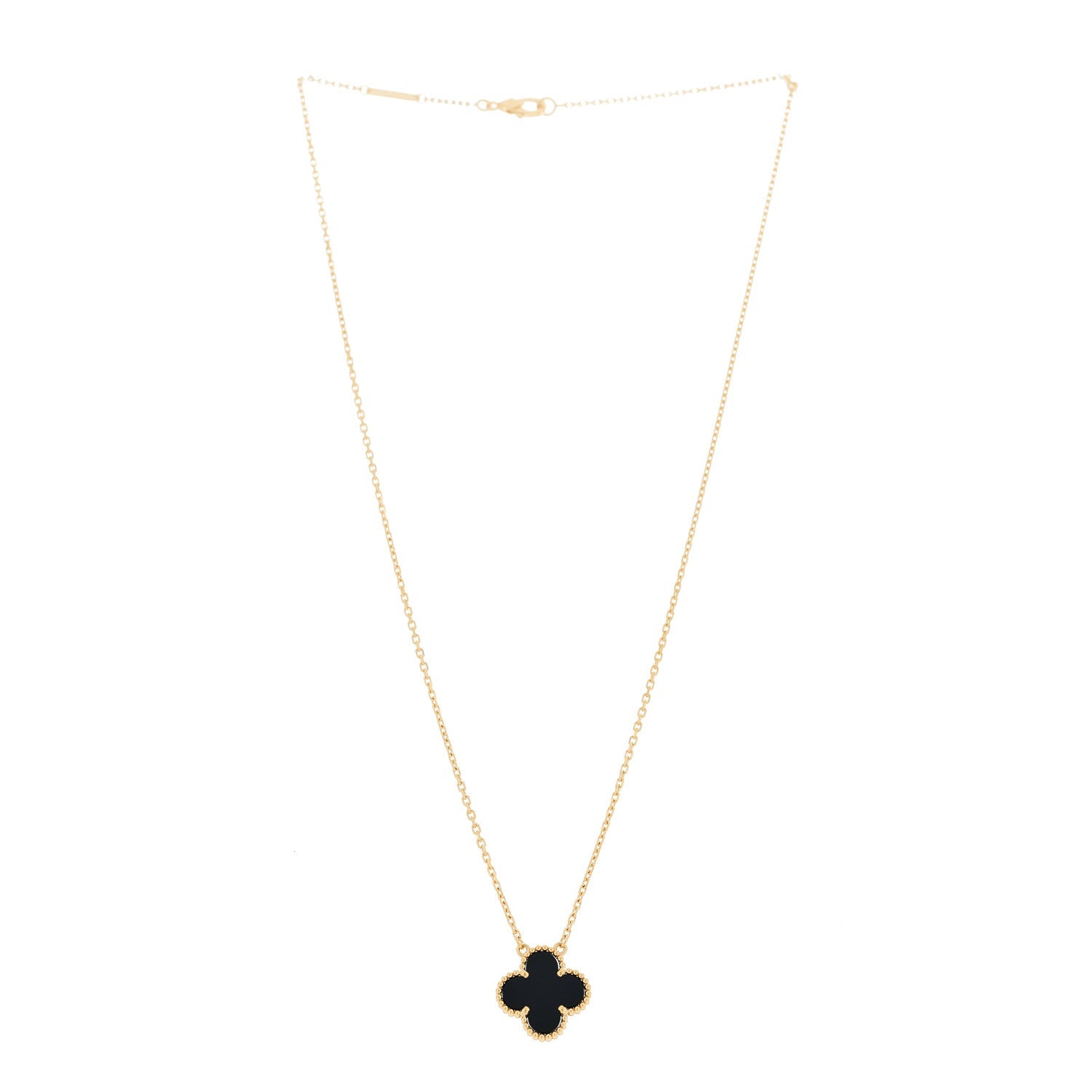 ヴァンクリーフ＆アーペル ヴィンテージアルハンブラ ペンダントネックレス ブラックオニキス 18K イエローゴールド VAN CLEEF & ARPELS VINTAGE ALHAMBRA PENDANT NECKLACE BLACK ONYX 18K YELLOW GOLD