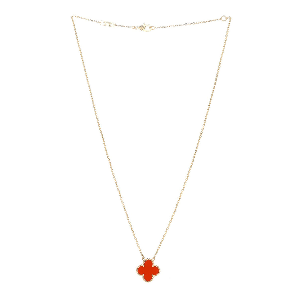 ヴァンクリーフ＆アーペル ヴィンテージアルハンブラ ペンダントネックレス カーネリアン 18K イエローゴールド VAN CLEEF & ARPELS VINTAGE ALHAMBRA PENDANT NECKLACE CARNELIAN 18K YELLOW GOLD
