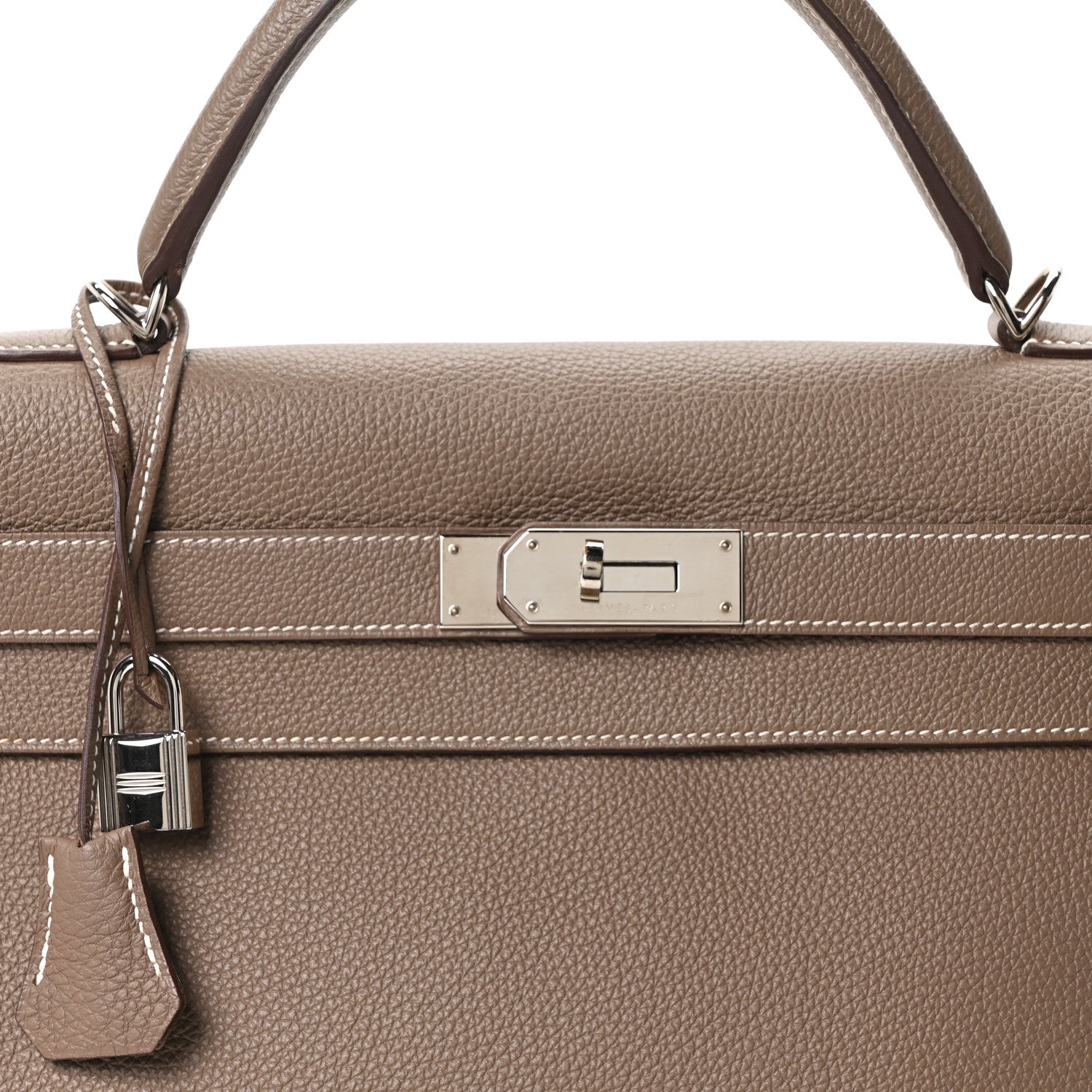 HERMES KELLY 40 RETOURNE ETOUPE TOGO SILVER HARDWARE