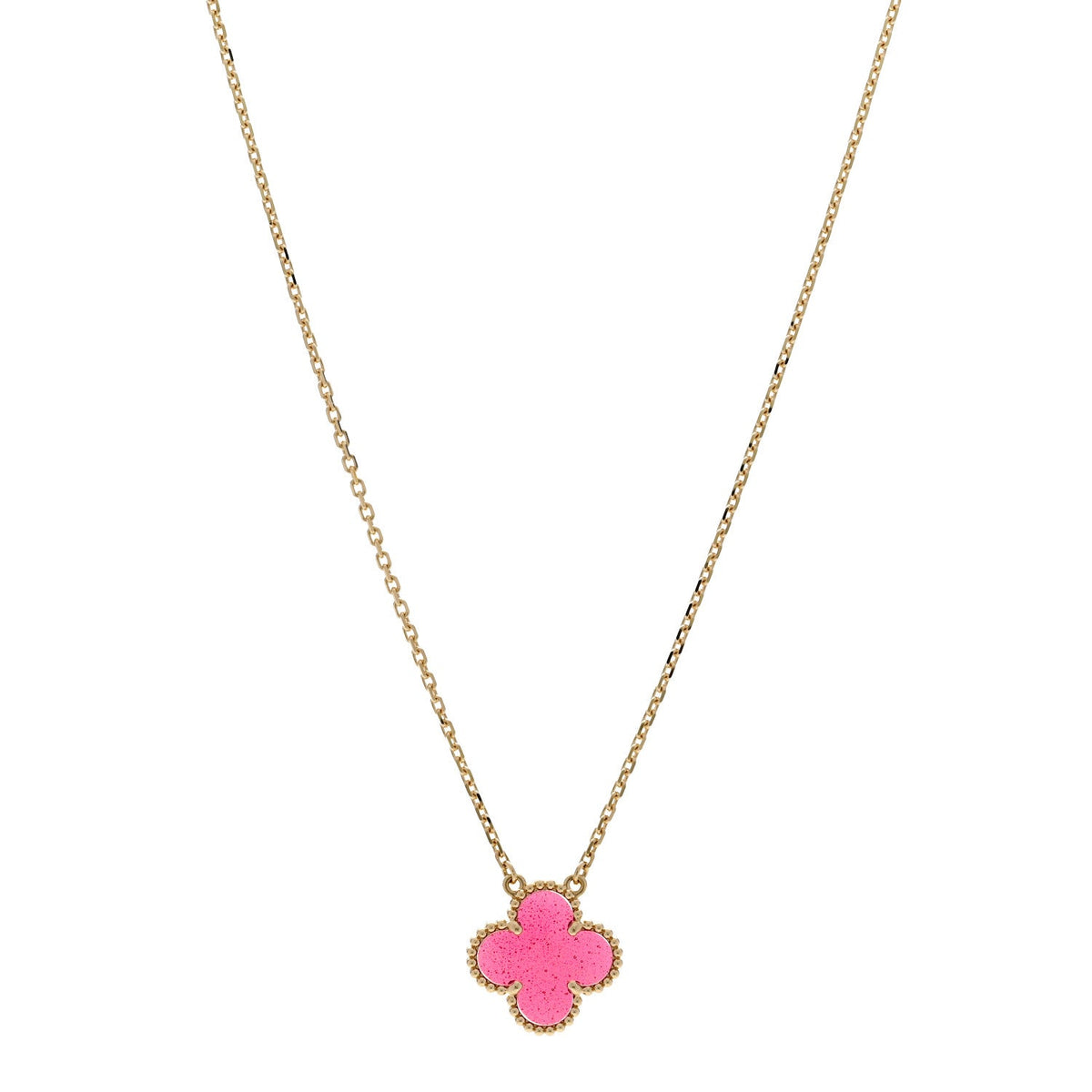 Van Cleef & Arpels Vintage Alhambra Pendant Necklace 18K Yellow Gold 