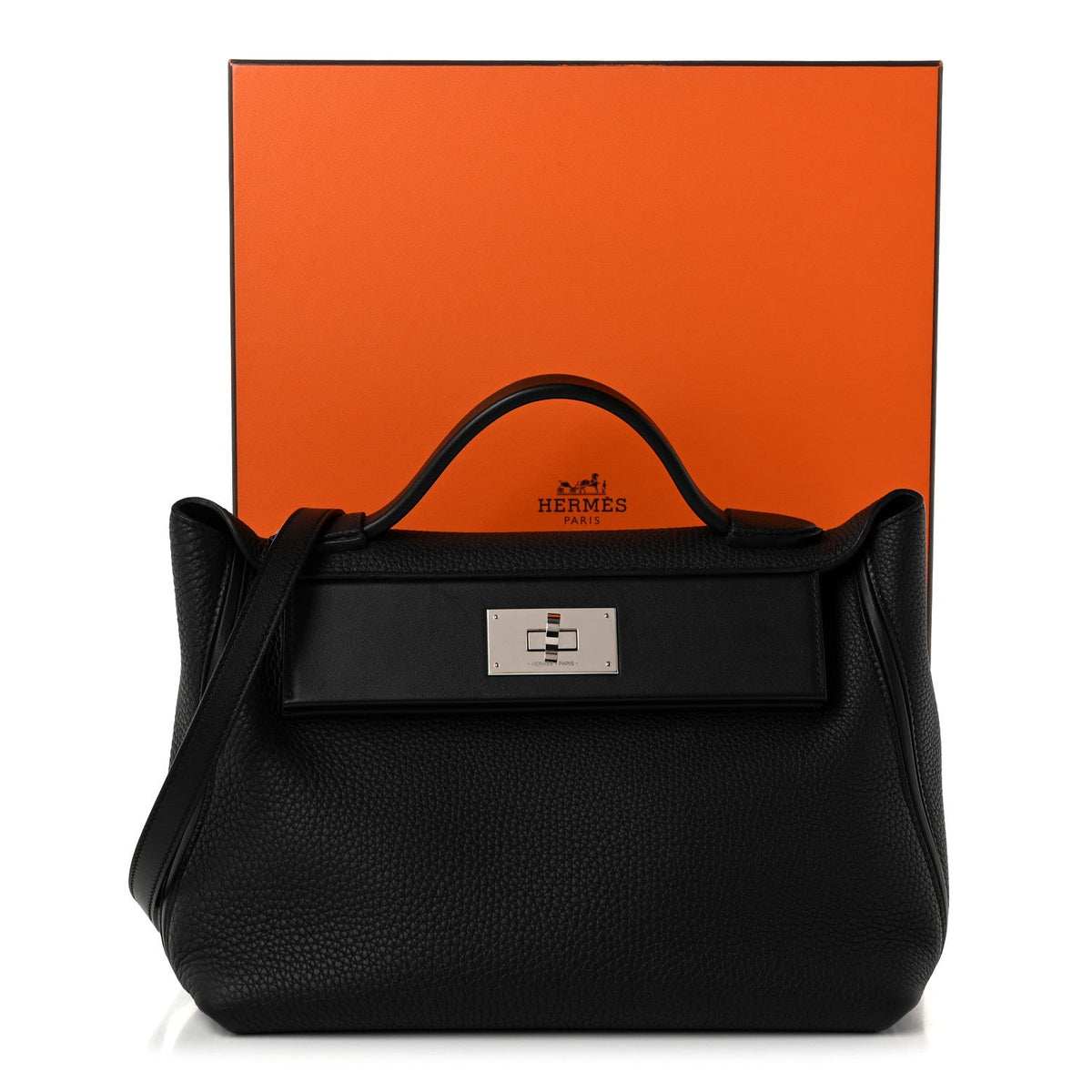 エルメス 24/24 ヴァンキャトル 29 Black スイフト / トゴ シルバー金具 HERMES 24/24 29 BLACK SWIFT / TOGO SILVER HARDWARE