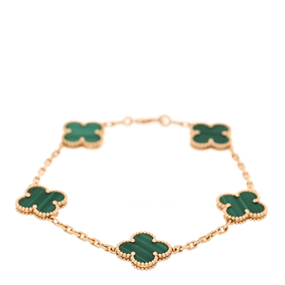 ヴァンクリーフ＆アーペル ヴィンテージアルハンブラ 5モチーフ ブレスレット マラカイト 18K イエローゴールド VAN CLEEF & ARPELS VINTAGE ALHAMBRA 5 MOTIFS BRACELET MALACHITE 18K YELLOW GOLD