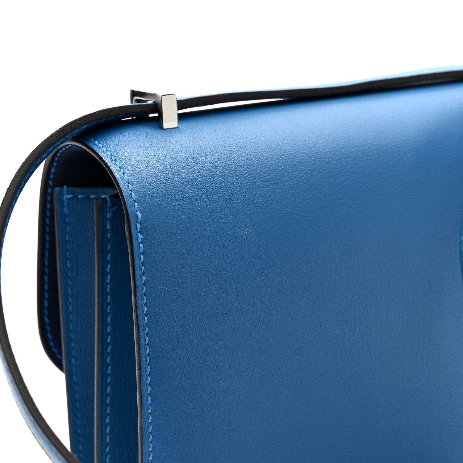 HERMES CONSTANCE 18 MYKONOS BLEU ENCRE EVERCOLOR SILVER HARDWARE