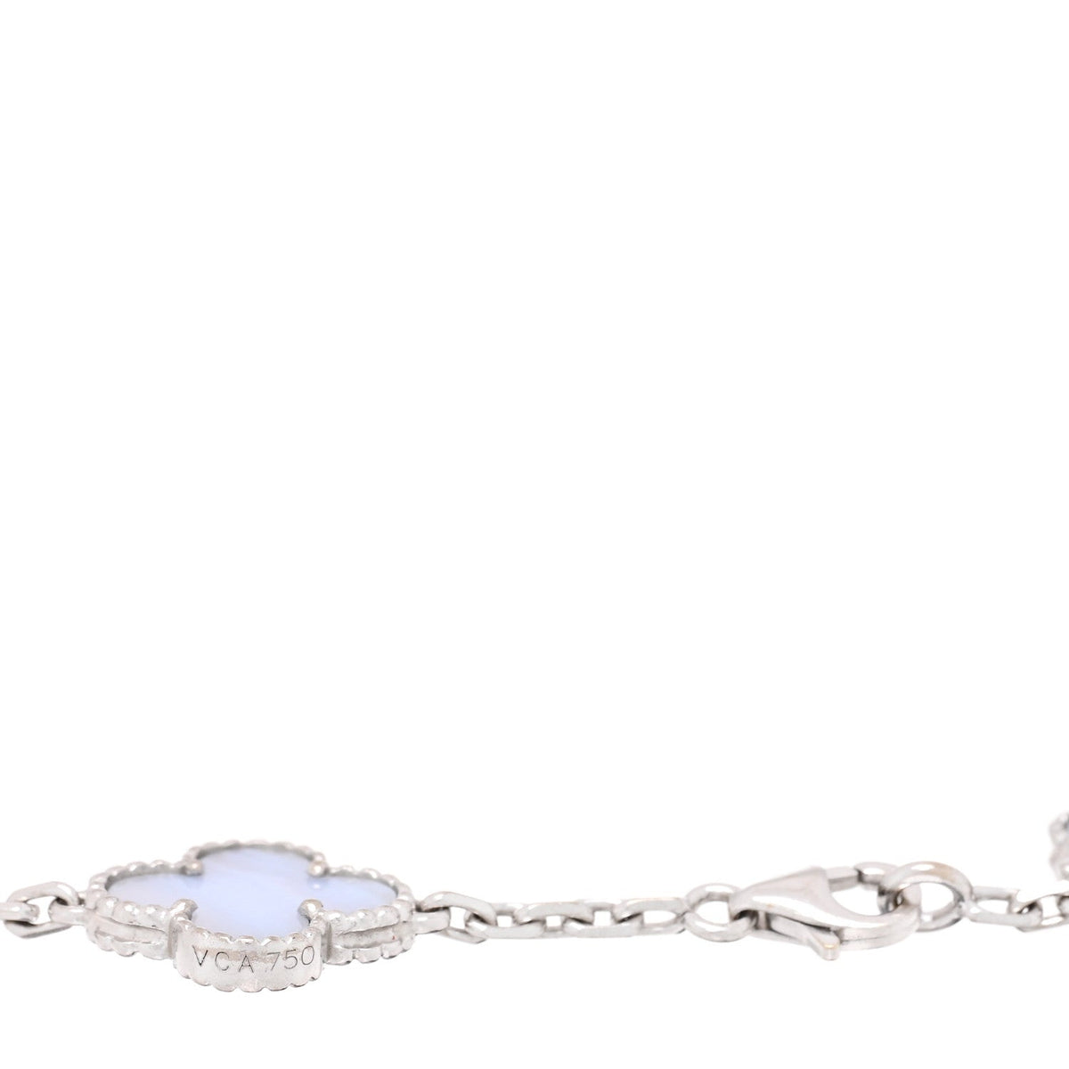 ヴァンクリーフ＆アーペル ヴィンテージアルハンブラ 5モチーフ ブレスレット カルセドニー 18K ホワイトゴールド VAN CLEEF & ARPELS VINTAGE ALHAMBRA 5 MOTIFS BRACELET CHALCEDONY 18K WHITE GOLD
