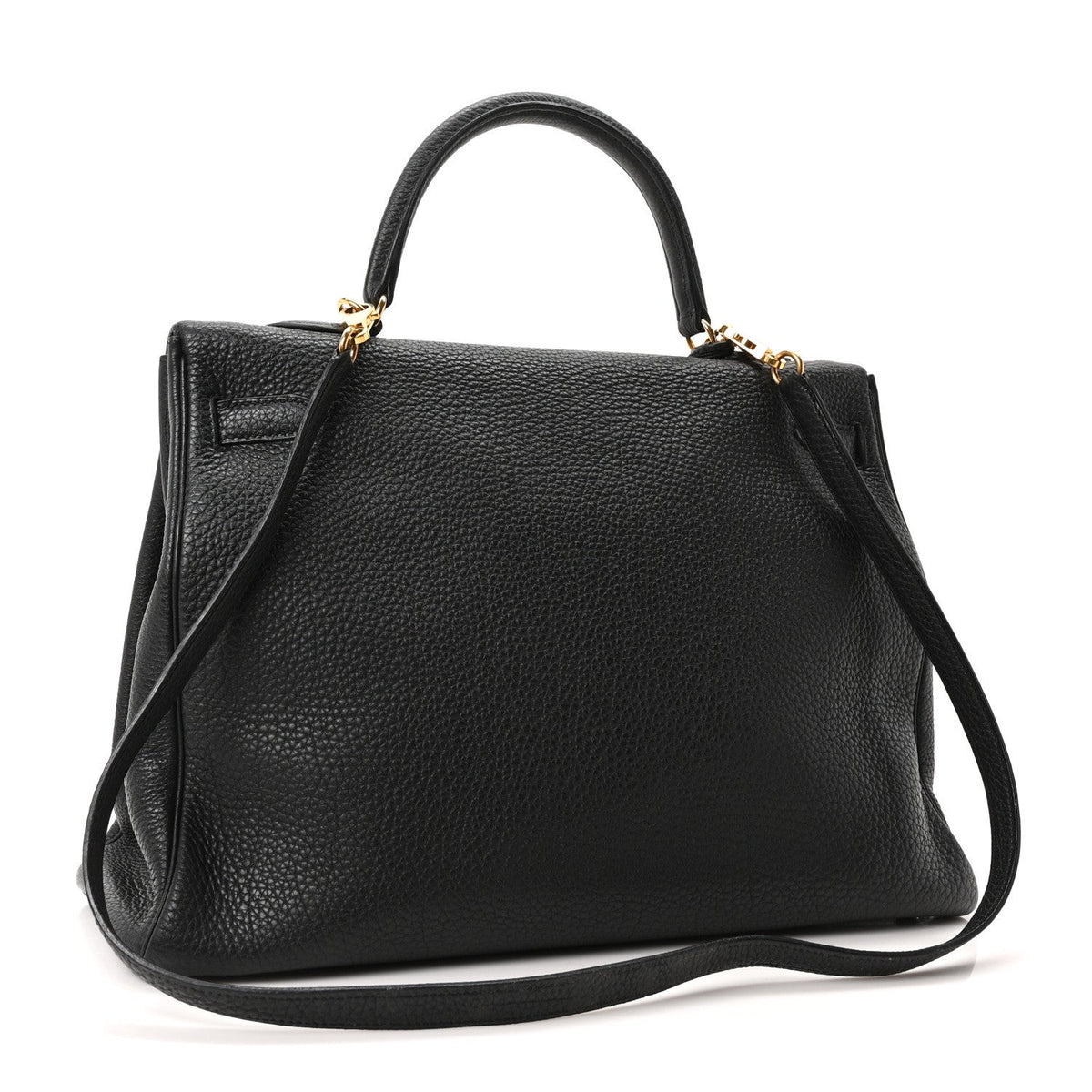 Hermes Kelly 35 Retourne Black Togo Gold Hardware
