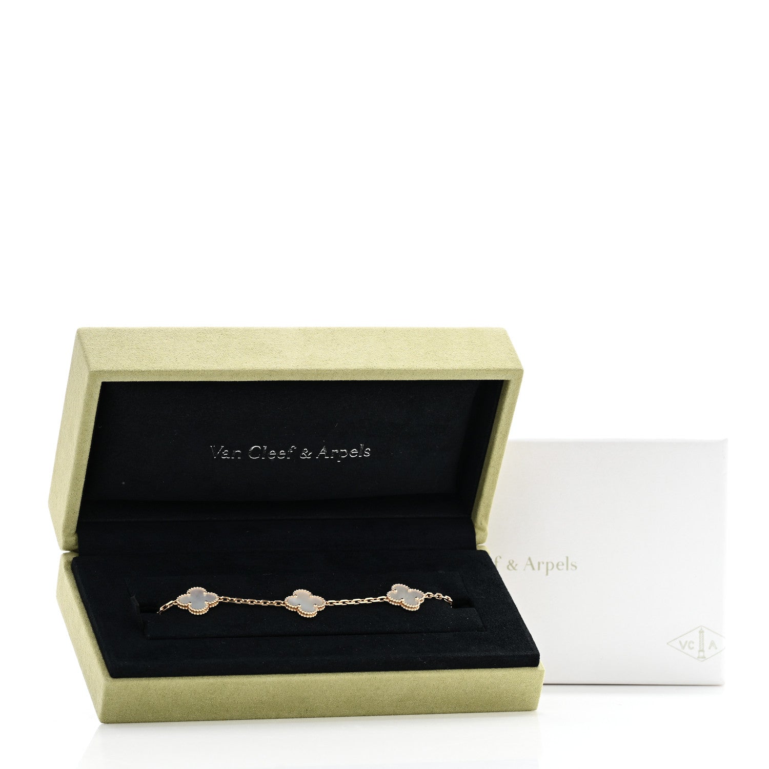 ヴァンクリーフ&アーペル 18Kイエローゴールド マザーオブパール 5モチーフ ヴィンテージ アルハンブラ ブレスレット