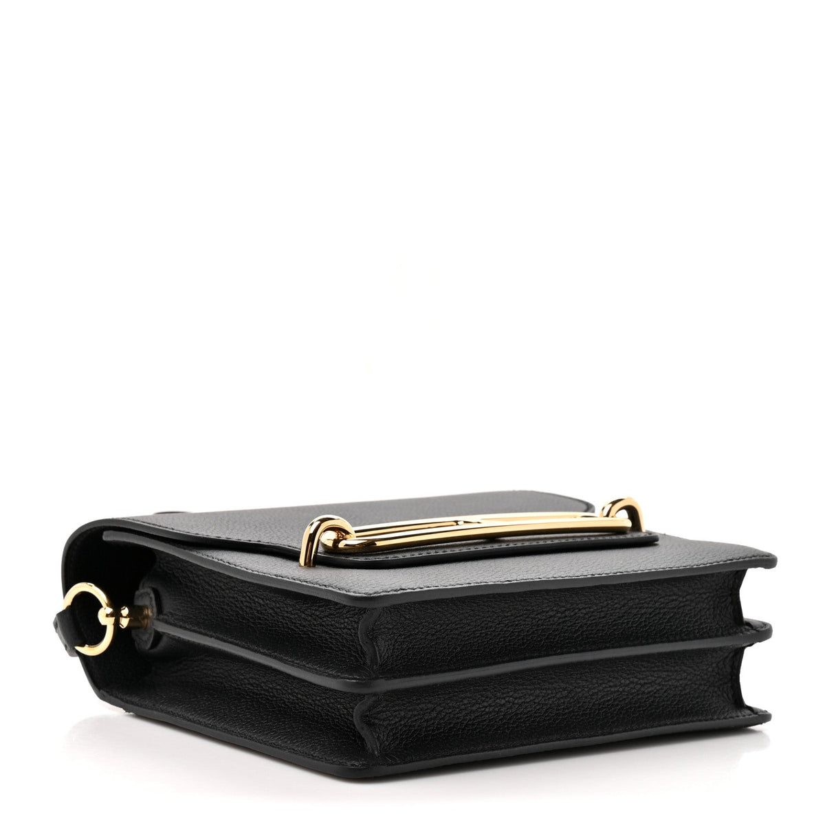 エルメス ミニルリ Black エバーグレイン ゴールド金具 HERMES ROULIS BLACK EVERGRAIN GOLD HARDWARE