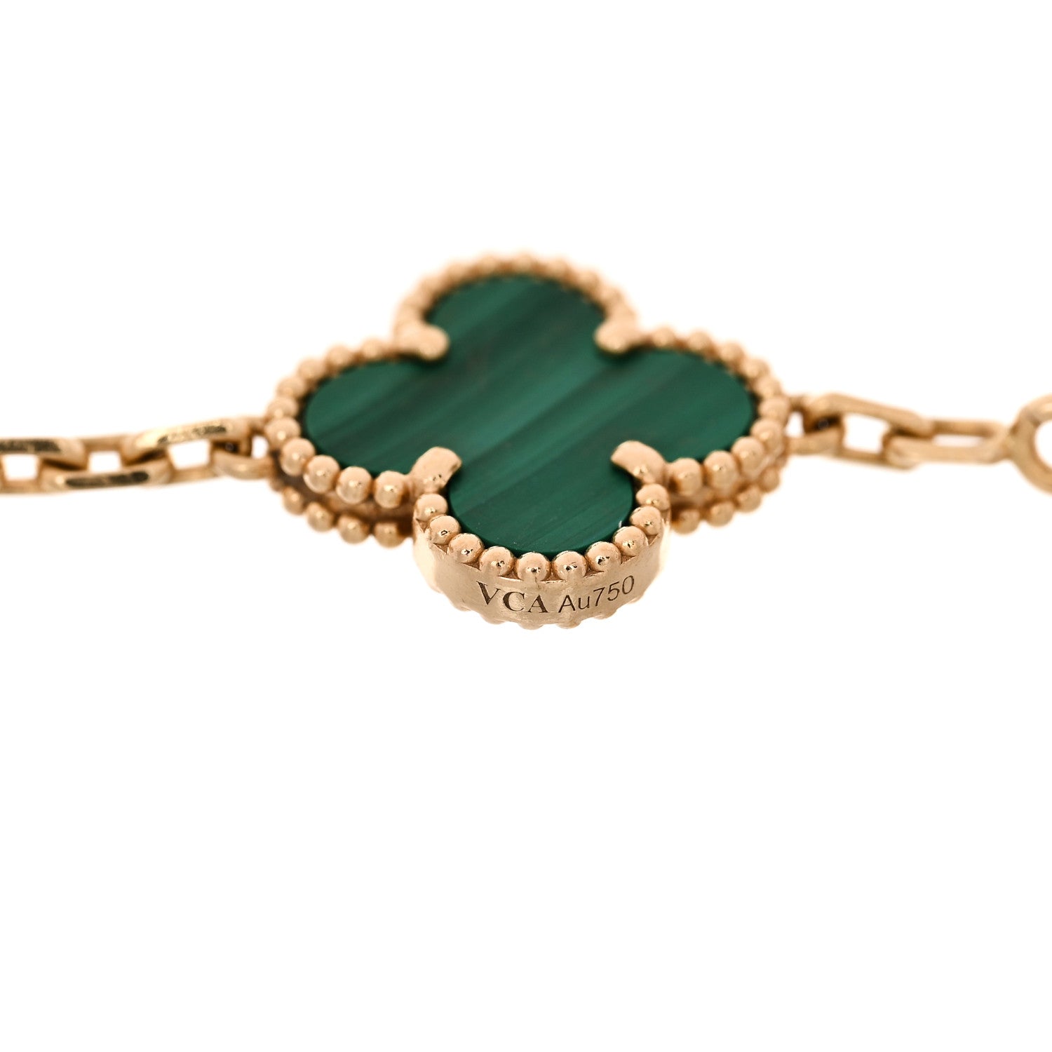 ヴァンクリーフ＆アーペル ヴィンテージアルハンブラ 5モチーフ ブレスレット マラカイト 18K イエローゴールド VAN CLEEF & ARPELS VINTAGE ALHAMBRA 5 MOTIFS BRACELET MALACHITE 18K YELLOW GOLD