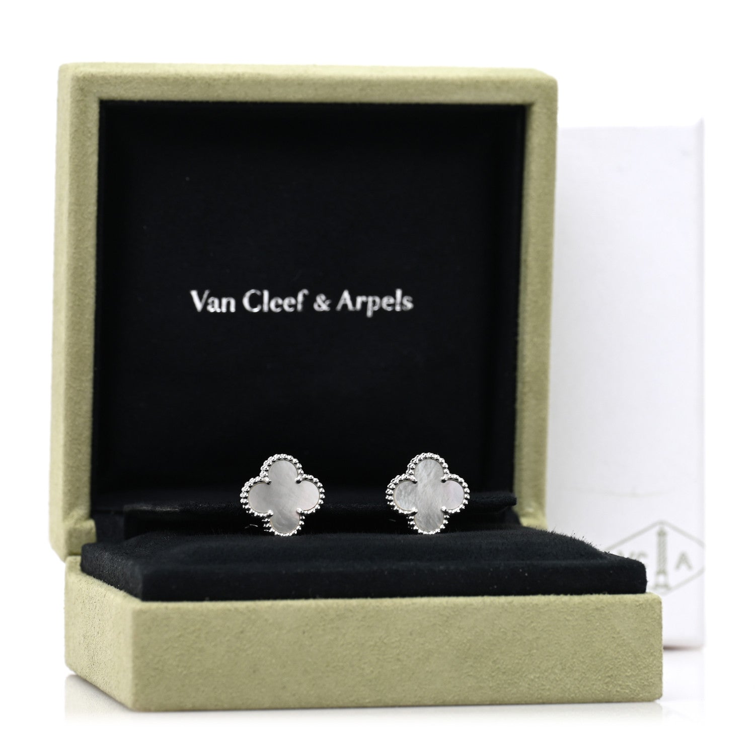 ヴァンクリーフ＆アーペル ヴィンテージアルハンブラ ピアス マザーオブパール 18K ホワイトゴールド VAN CLEEF & ARPELS VINTAGE ALHAMBRA EARRINGS MOTHER OF PEARL 18K WHITE GOLD