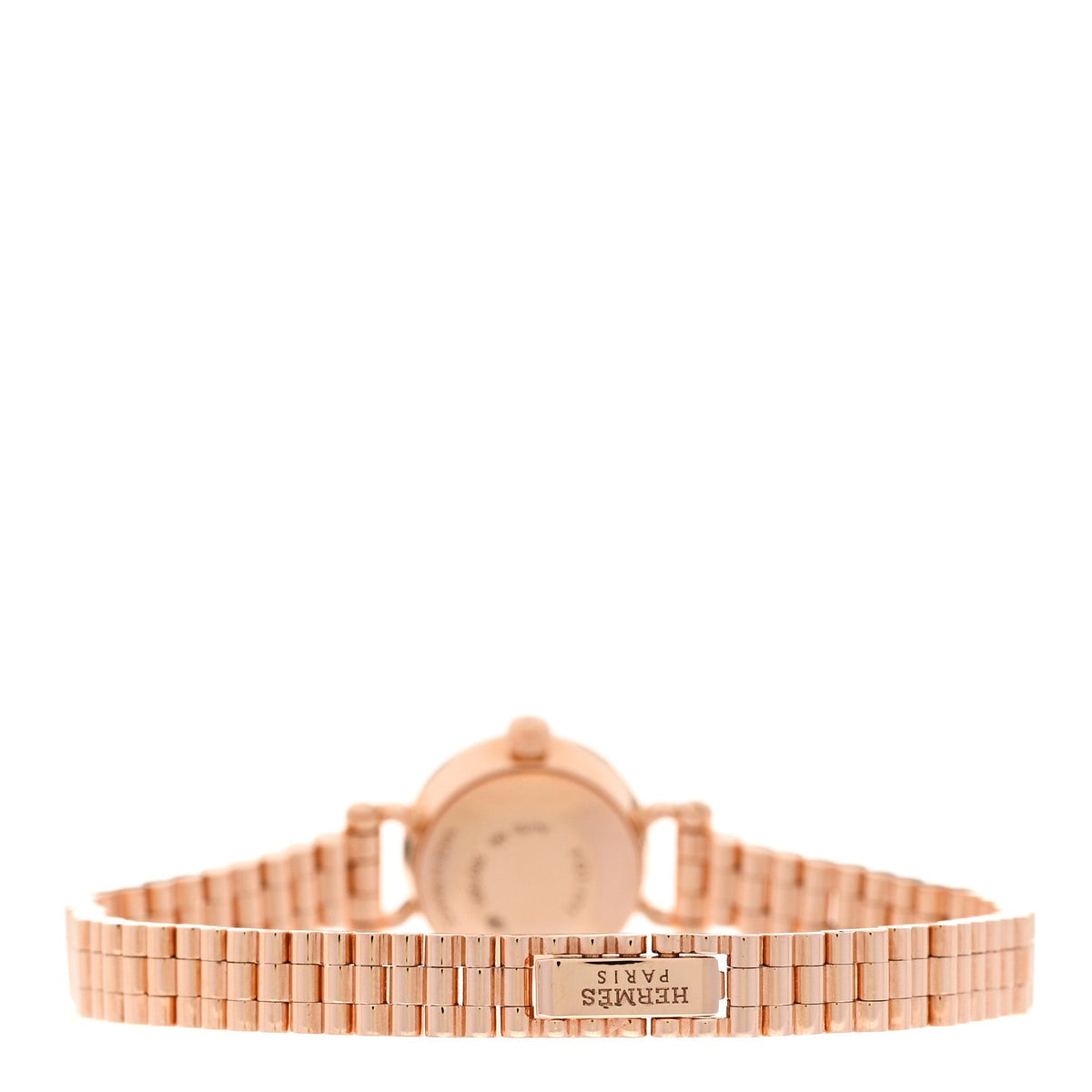 Hermes Faubourg 16MM Quartz Watch Diamond Bezel 18K Rose Gold