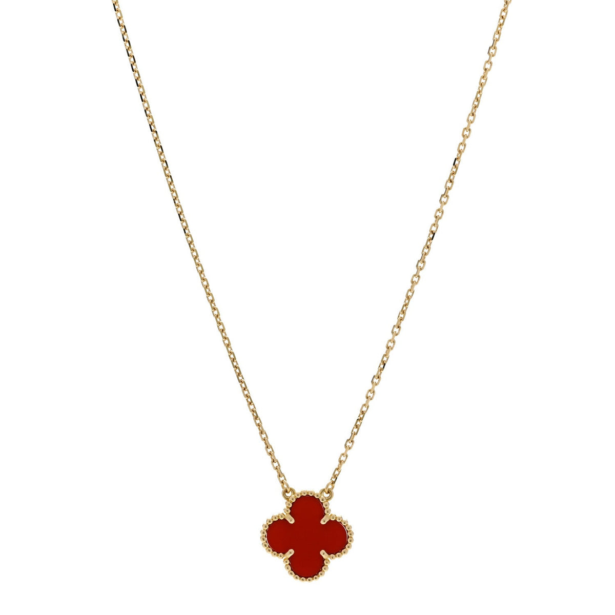 ヴァンクリーフ＆アーペル ヴィンテージアルハンブラ ペンダントネックレス カーネリアン 18K イエローゴールド VAN CLEEF & ARPELS VINTAGE ALHAMBRA PENDANT NECKLACE CARNELIAN 18K YELLOW GOLD