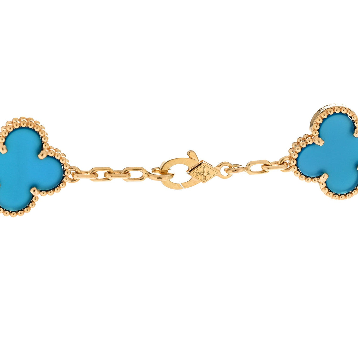 ヴァンクリーフ＆アーペル ヴィンテージアルハンブラ 10モチーフ ネックレス ブルーアゲート 18K イエローゴールド VAN CLEEF & ARPELS VINTAGE ALHAMBRA 10 MOTIFS NECKLACE BLUE AGATE 18K YELLOW GOLD
