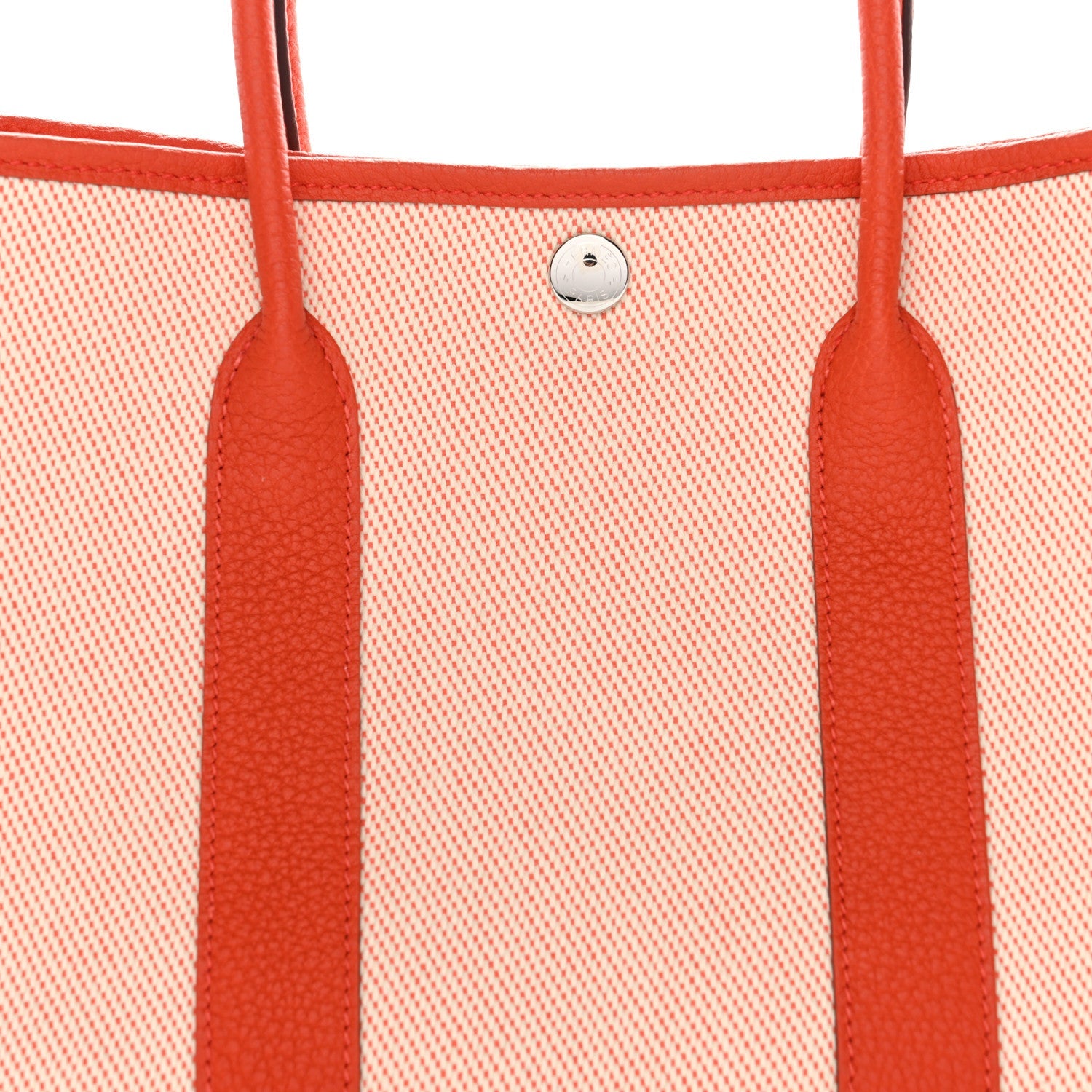 HERMES GARDEN PARTY 30 ECRU ORANGE POPPY TOILE NEGONDA