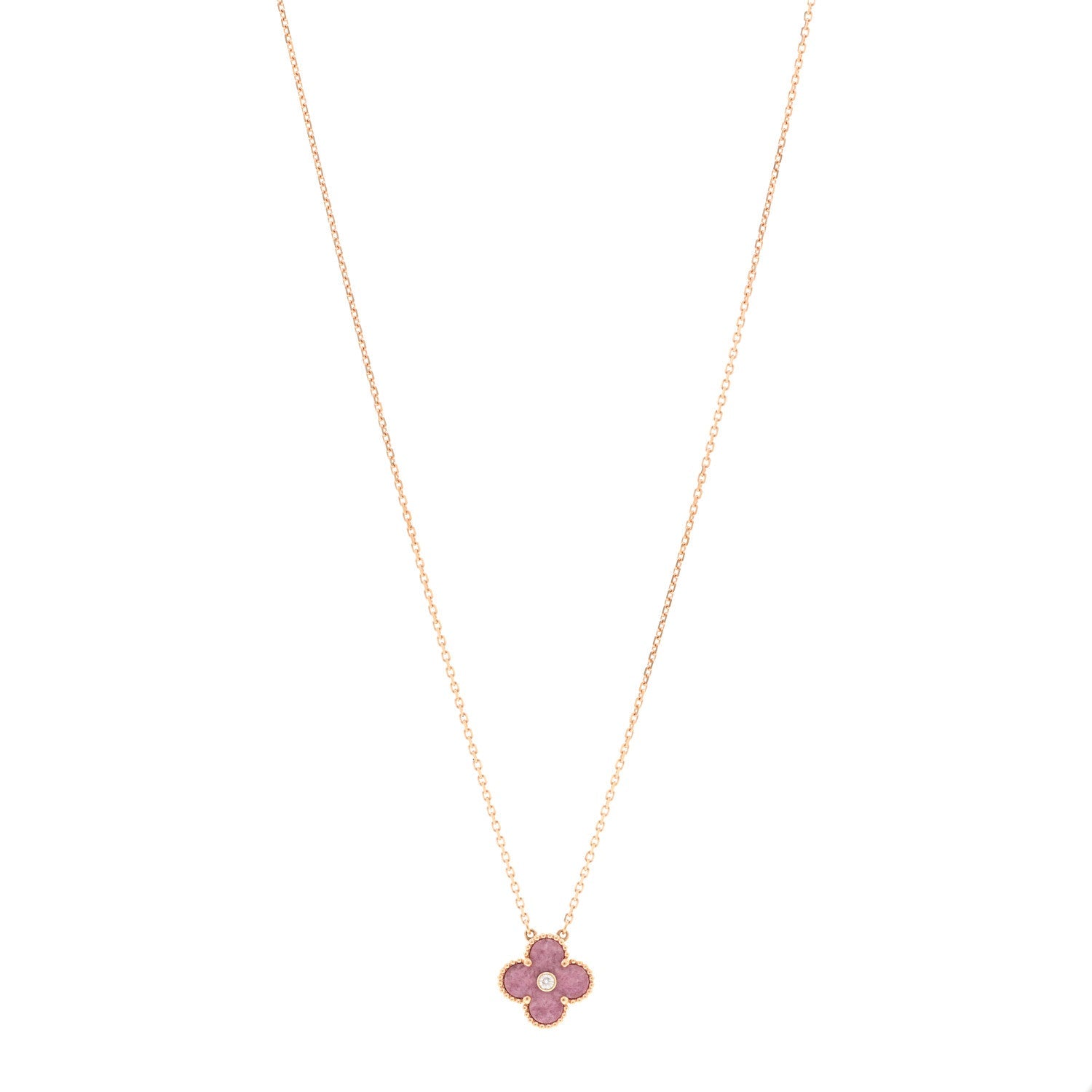 ヴァンクリーフ＆アーペル ヴィンテージアルハンブラ ペンダントネックレス ダイヤモンド 18K ローズゴールド VAN CLEEF & ARPELS VINTAGE ALHAMBRA PENDANT NECKLACE DIAMOND 18K ROSE GOLD