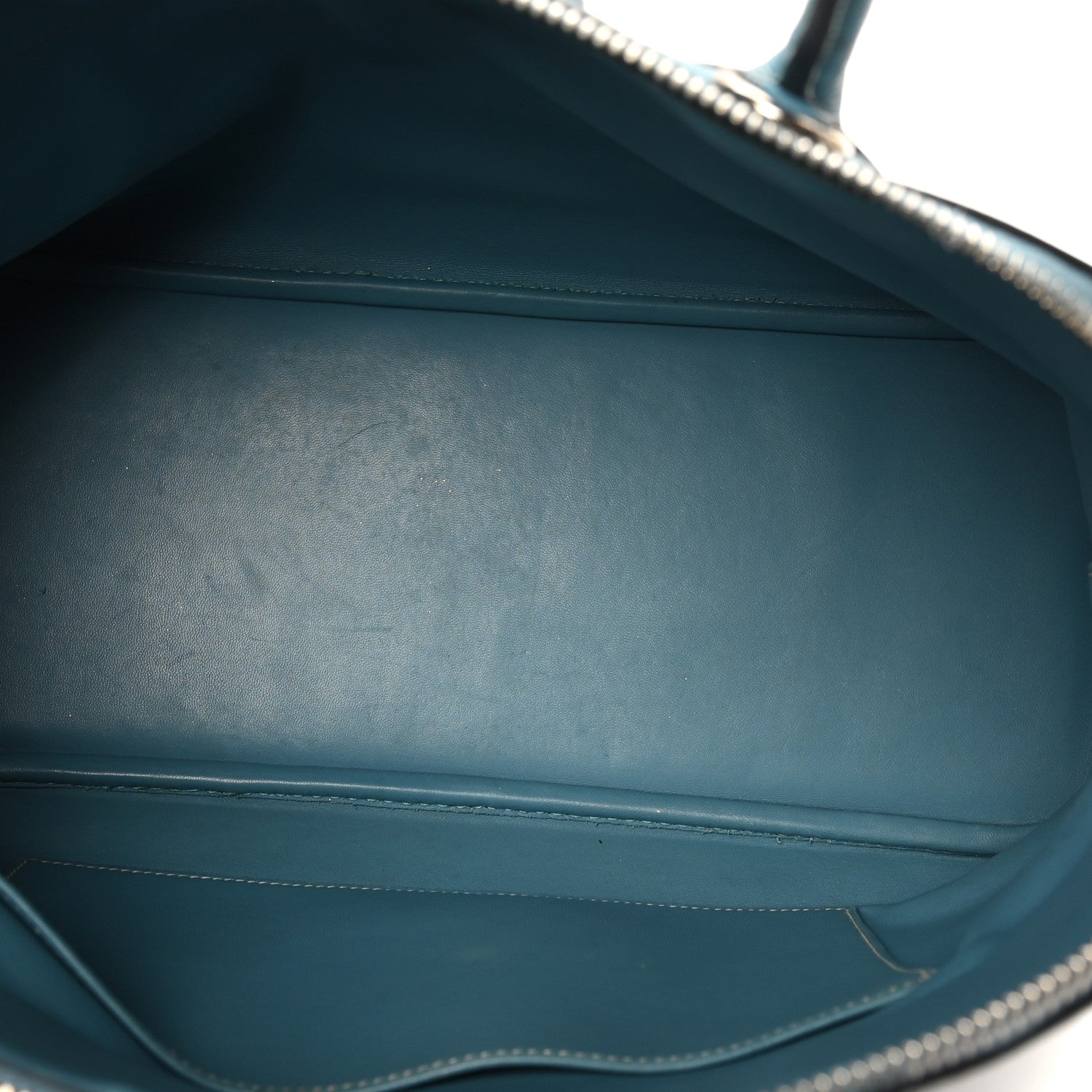HERMES BOLIDE 31 BLEU JEAN TAURILLON CLEMENCE SILVER HARDWARE