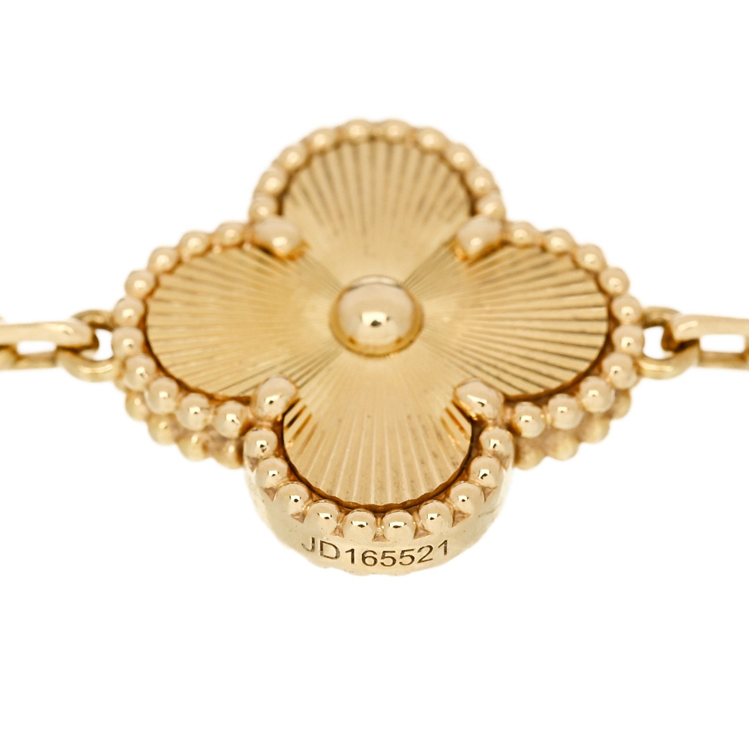 ヴァンクリーフ＆アーペル ヴィンテージアルハンブラ 5モチーフ ブレスレット ギョーシェ 18K イエローゴールド VAN CLEEF & ARPELS VINTAGE ALHAMBRA 5 MOTIFS BRACELET GUILLOCHÉ 18K YELLOW GOLD