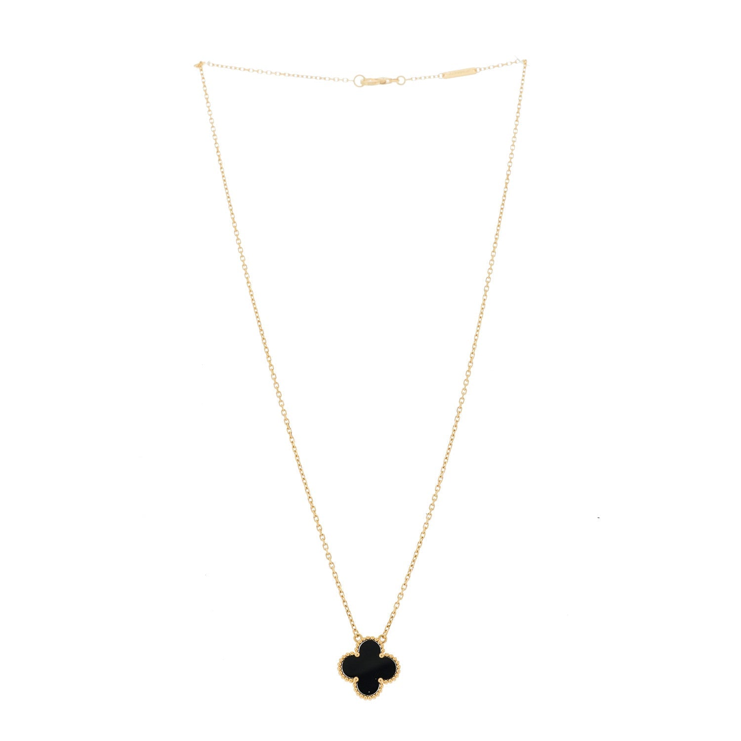 ヴァンクリーフ＆アーペル ヴィンテージアルハンブラ ペンダントネックレス ブラックオニキス 18K イエローゴールド VAN CLEEF & ARPELS VINTAGE ALHAMBRA PENDANT NECKLACE BLACK ONYX 18K YELLOW GOLD