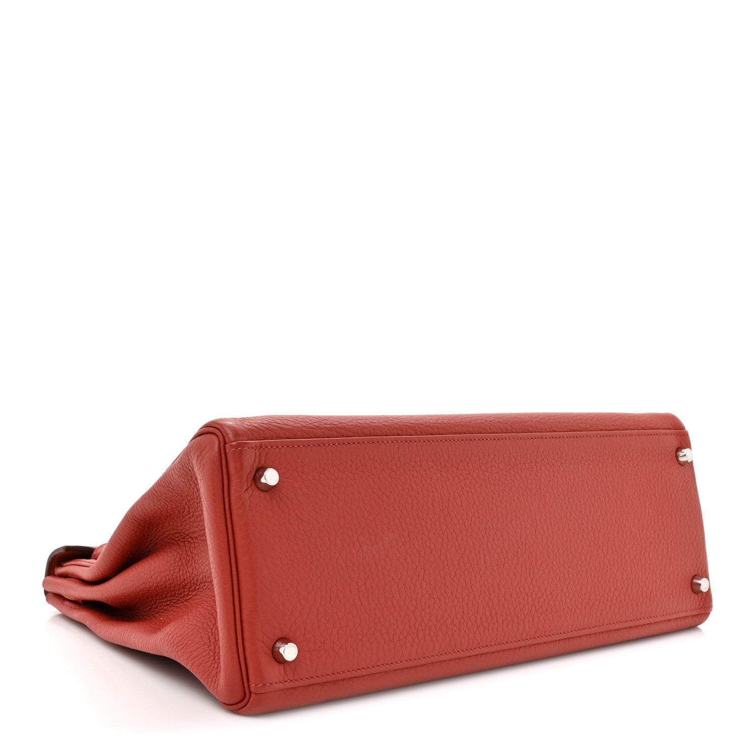 HERMES KELLY 35 RETOURNE ROUGE VENETIAN TOGO SILVER HARDWARE