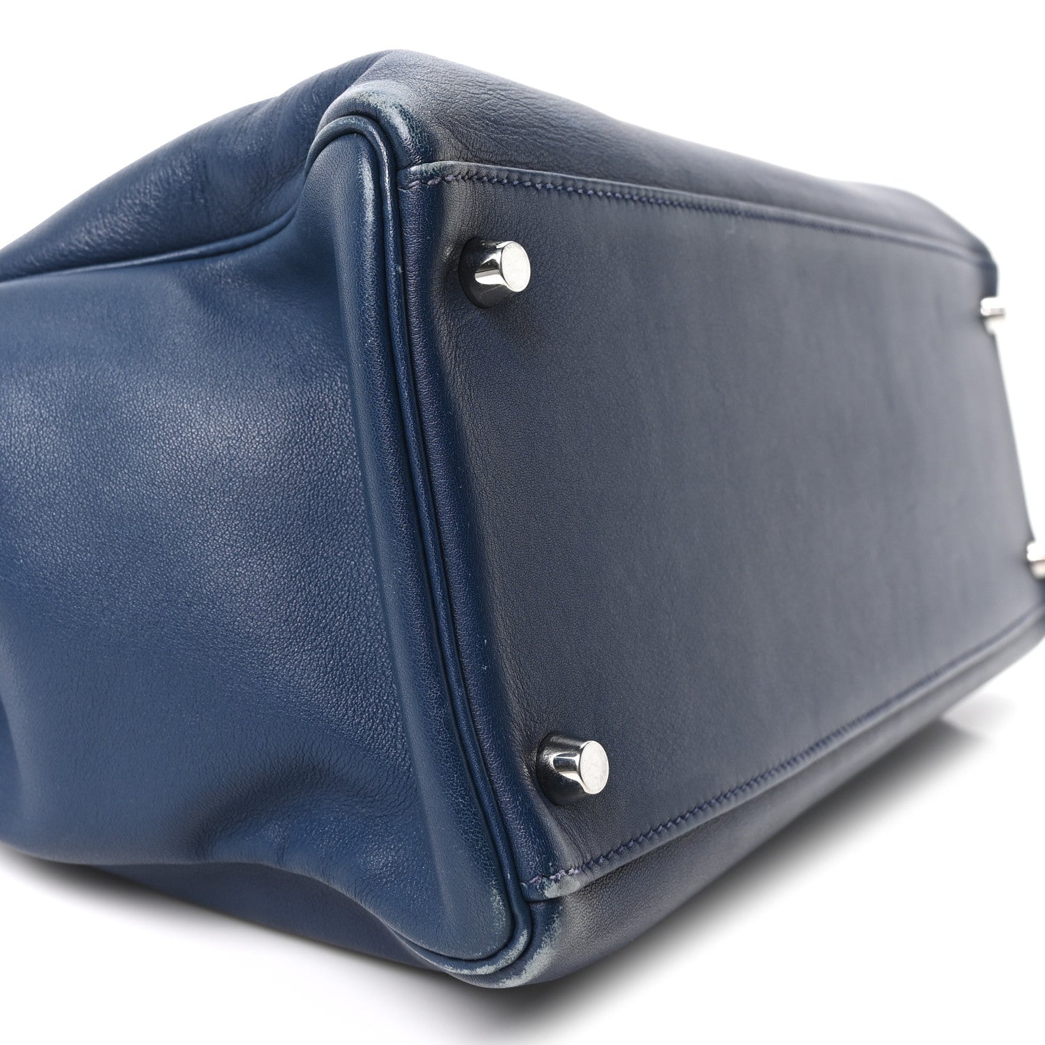 HERMES KELLY 35 BLEU DE PRUSSE SWIFT SILVER HARDWARE
