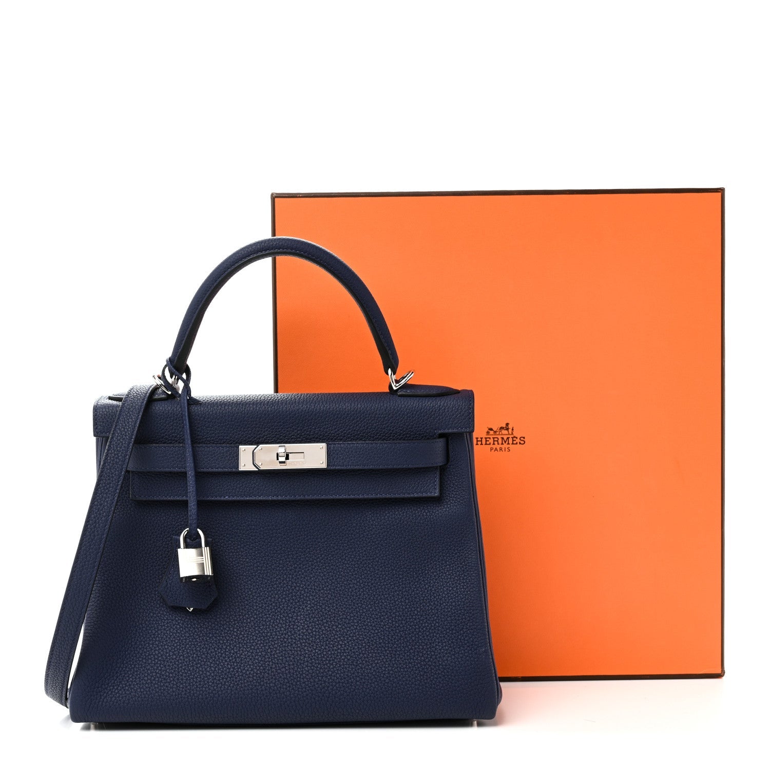 エルメス ケリー 28 内縫い Bleu Saphir トゴ シルバー金具 HERMES KELLY 28 RETOURNE BLEU SAPHIR TOGO SILVER HARDWARE