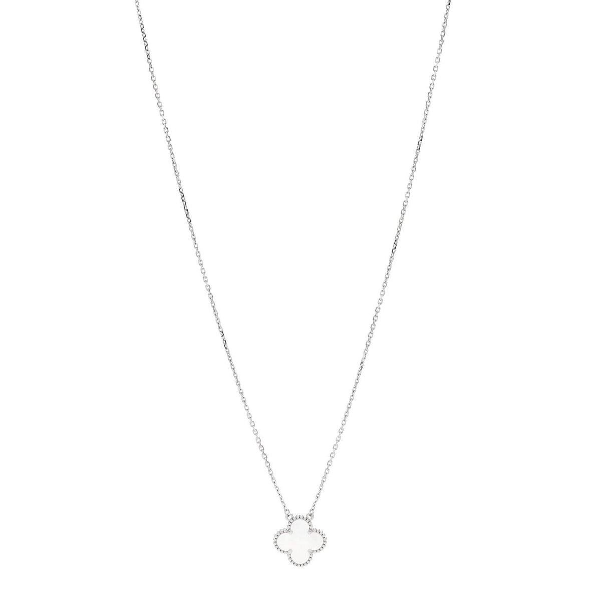 ヴァンクリーフ＆アーペル ヴィンテージアルハンブラ ペンダントネックレス マザーオブパール 18K ホワイトゴールド VAN CLEEF & ARPELS VINTAGE ALHAMBRA PENDANT NECKLACE MOTHER OF PEARL 18K WHITE GOLD