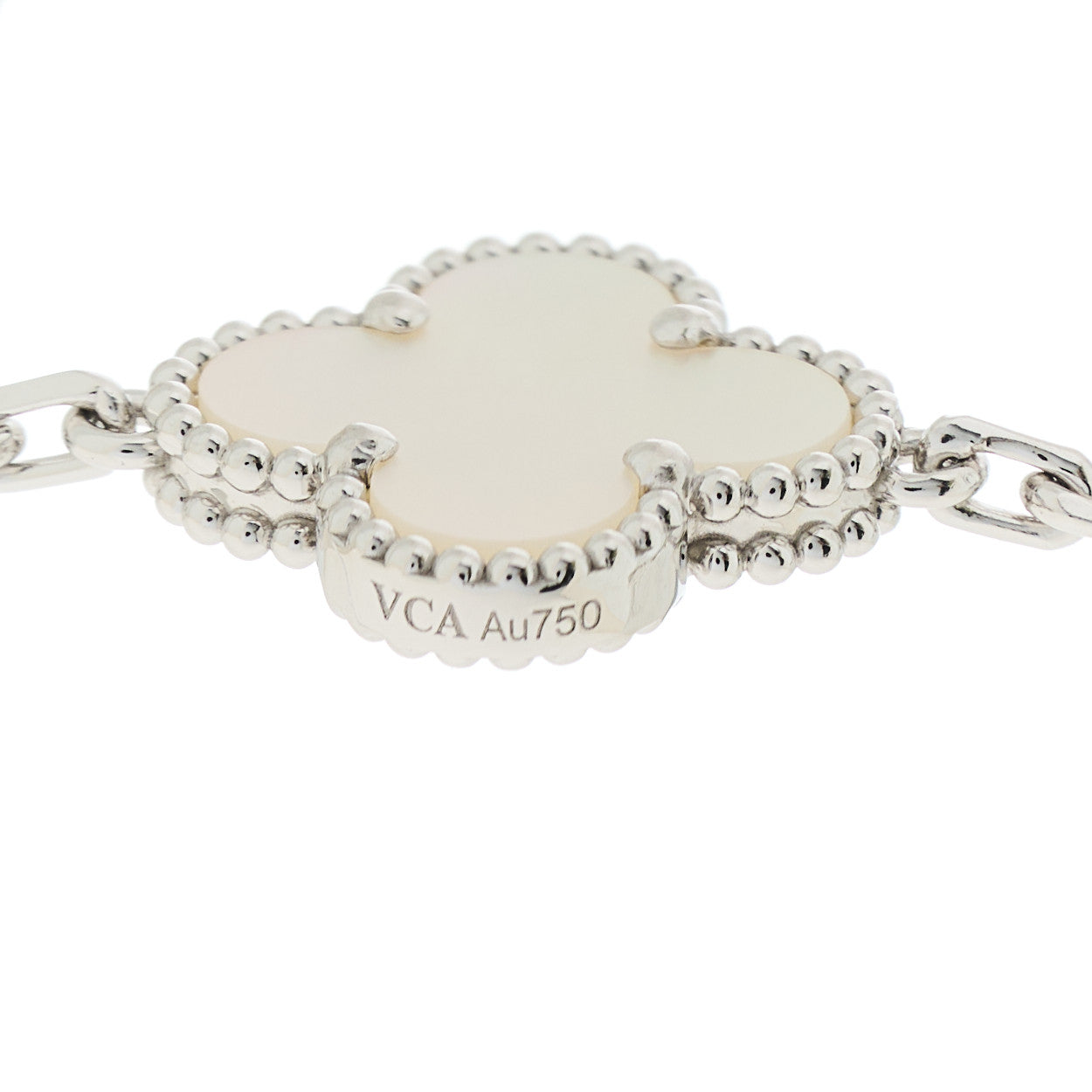 ヴァンクリーフ＆アーペル ヴィンテージアルハンブラ 10モチーフ ネックレス マザーオブパール 18K ホワイトゴールド VAN CLEEF & ARPELS VINTAGE ALHAMBRA 10 MOTIFS NECKLACE MOTHER OF PEARL 18K WHITE GOLD