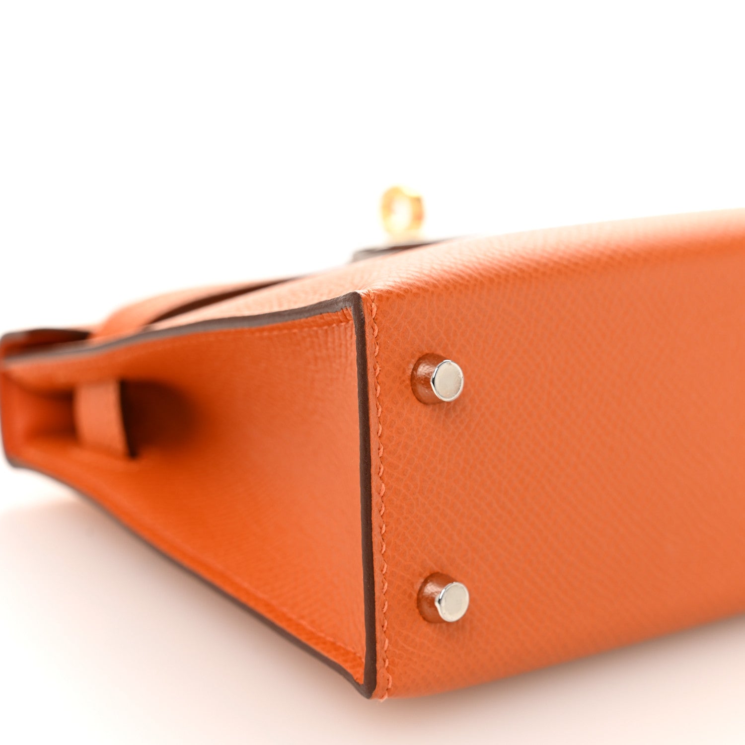 エルメス ミニケリー 20 外縫い Orange エプソン シルバー金具 HERMES MINI KELLY 20 SELLIER ORANGE EPSOM SILVER HARDWARE