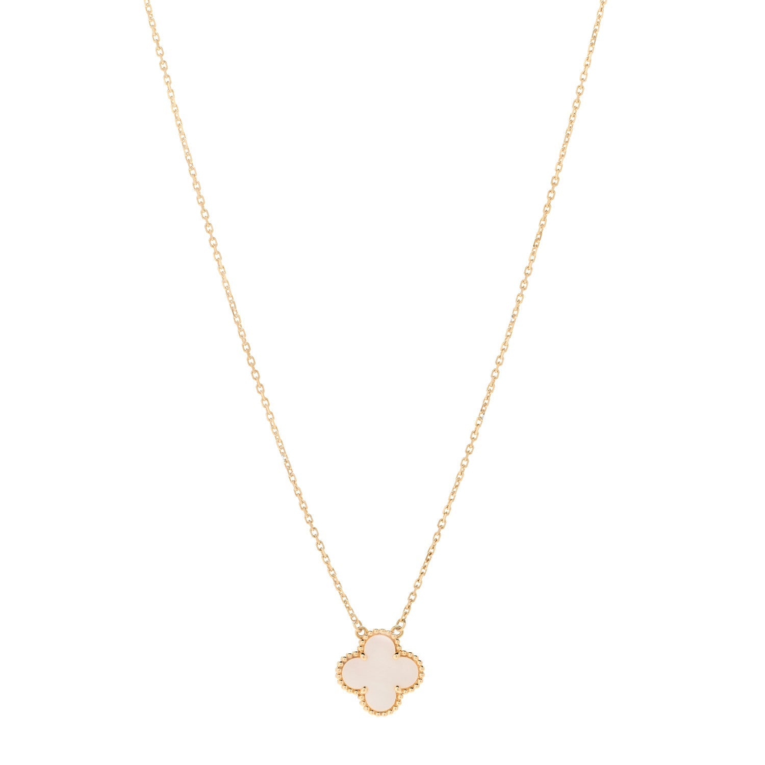 ヴィンテージアルハンブラ　マザーオブパール　イエローゴールド ヴィンテージ アルハンブラ ペンダント 18K イエローゴールド - ヴァン