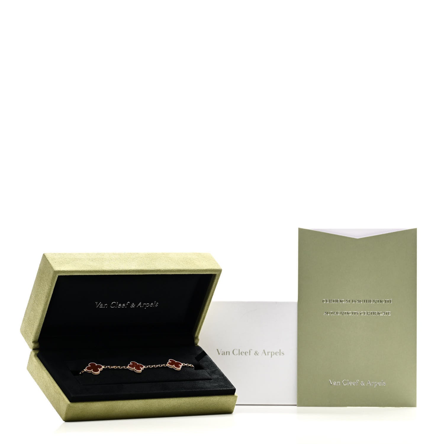 ヴァンクリーフ＆アーペル ヴィンテージアルハンブラ 5モチーフ ブレスレット カーネリアン 18K イエローゴールド VAN CLEEF & ARPELS VINTAGE ALHAMBRA 5 MOTIFS BRACELET CARNELIAN 18K YELLOW GOLD
