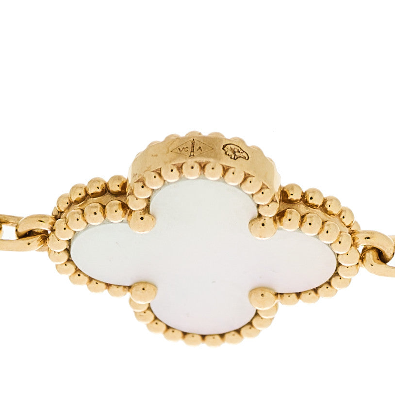 ヴァンクリーフ＆アーペル ヴィンテージアルハンブラ 5モチーフ ブレスレット マザーオブパール 18K イエローゴールド VAN CLEEF & ARPELS VINTAGE ALHAMBRA 5 MOTIFS BRACELET MOTHER OF PEARL 18K YELLOW GOLD