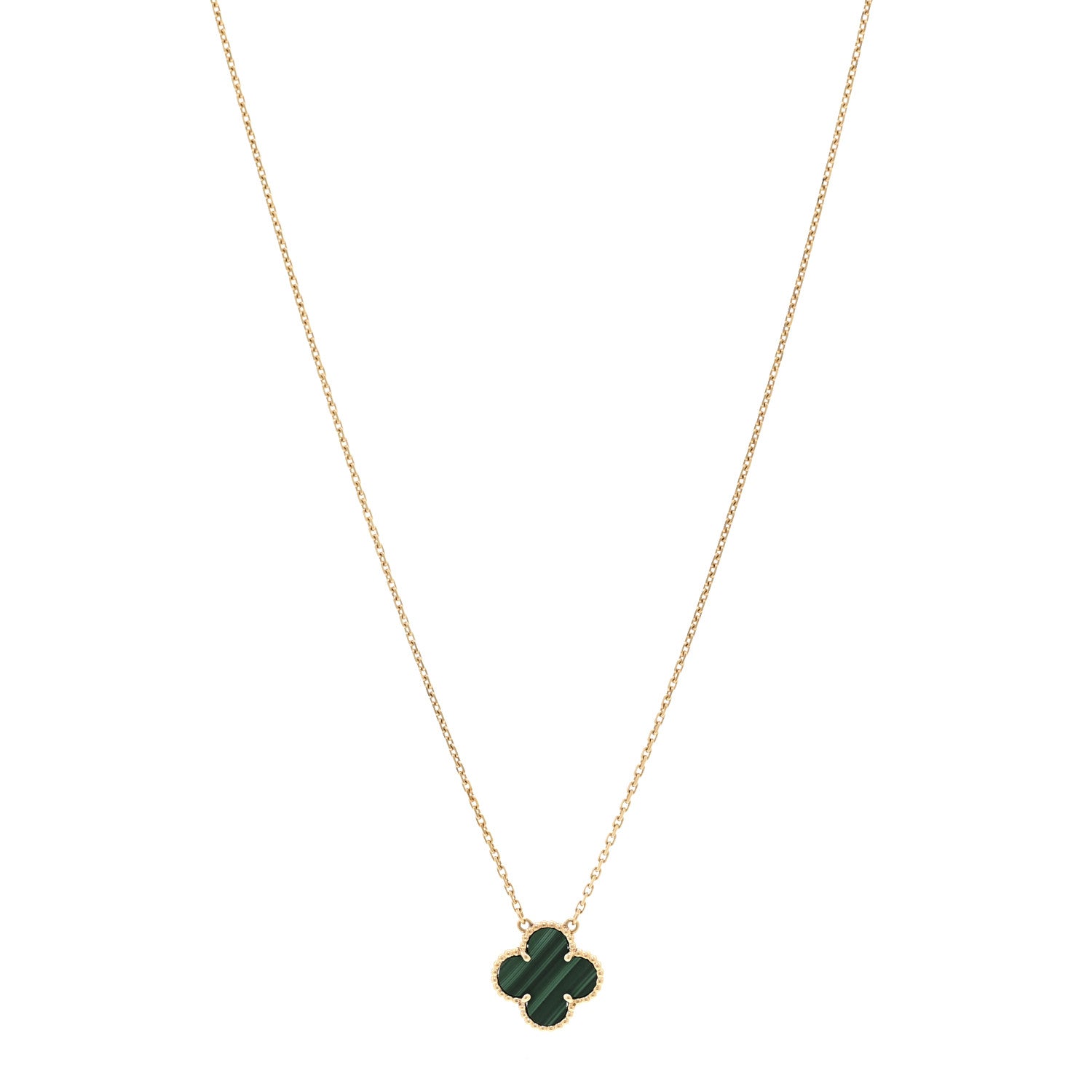 ヴァンクリーフ＆アーペル ヴィンテージアルハンブラ ペンダントネックレス マラカイト 18K イエローゴールド VAN CLEEF & ARPELS VINTAGE ALHAMBRA PENDANT NECKLACE MALACHITE 18K YELLOW GOLD