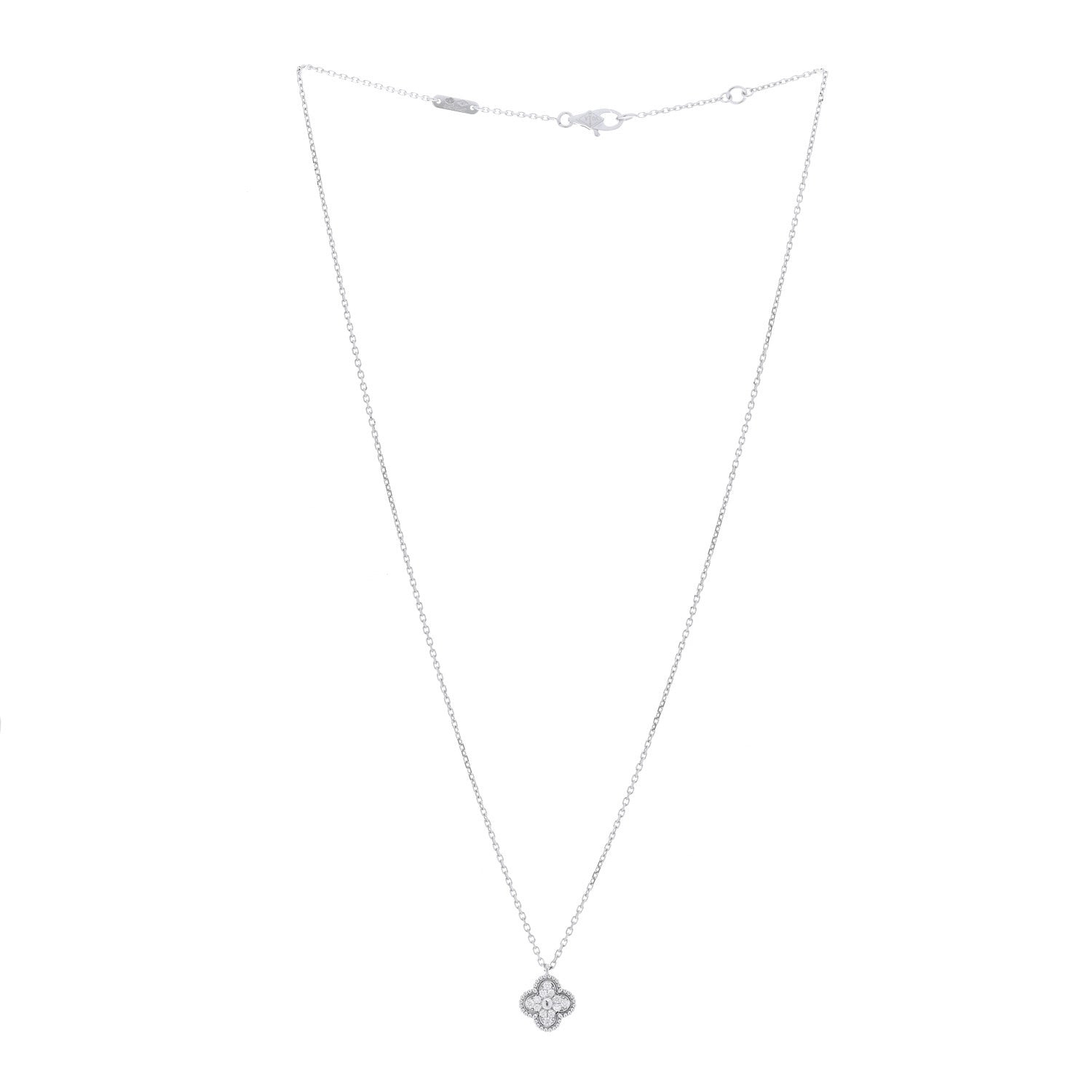 ヴァンクリーフ＆アーペル スウィートアルハンブラ ペンダントネックレス ダイヤモンド 18K ホワイトゴールド VAN CLEEF & ARPELS SWEET ALHAMBRA PENDANT NECKLACE DIAMOND 18K WHITE GOLD