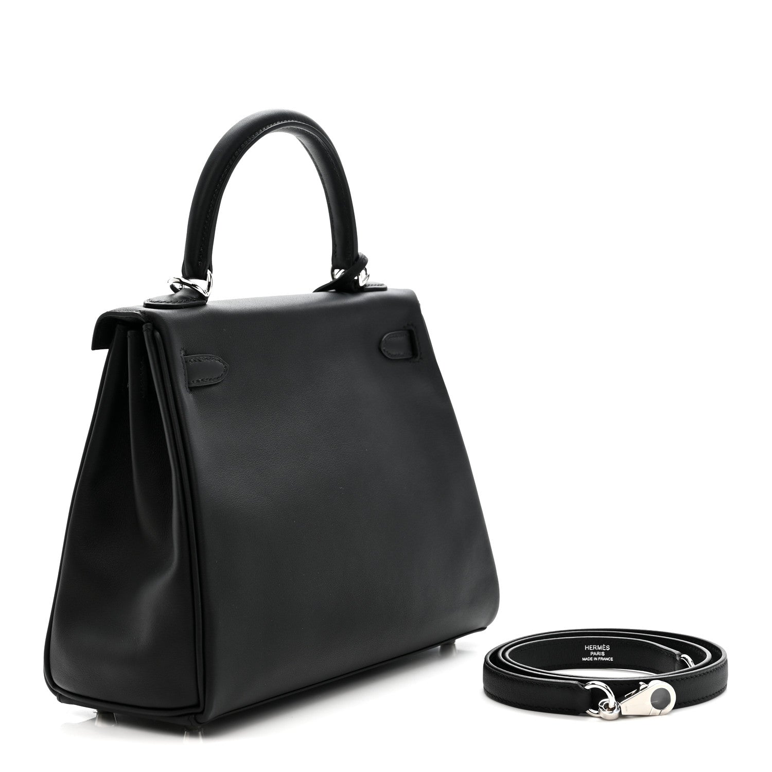 エルメス ケリー 25 内縫い Black スイフト シルバー金具 HERMES KELLY