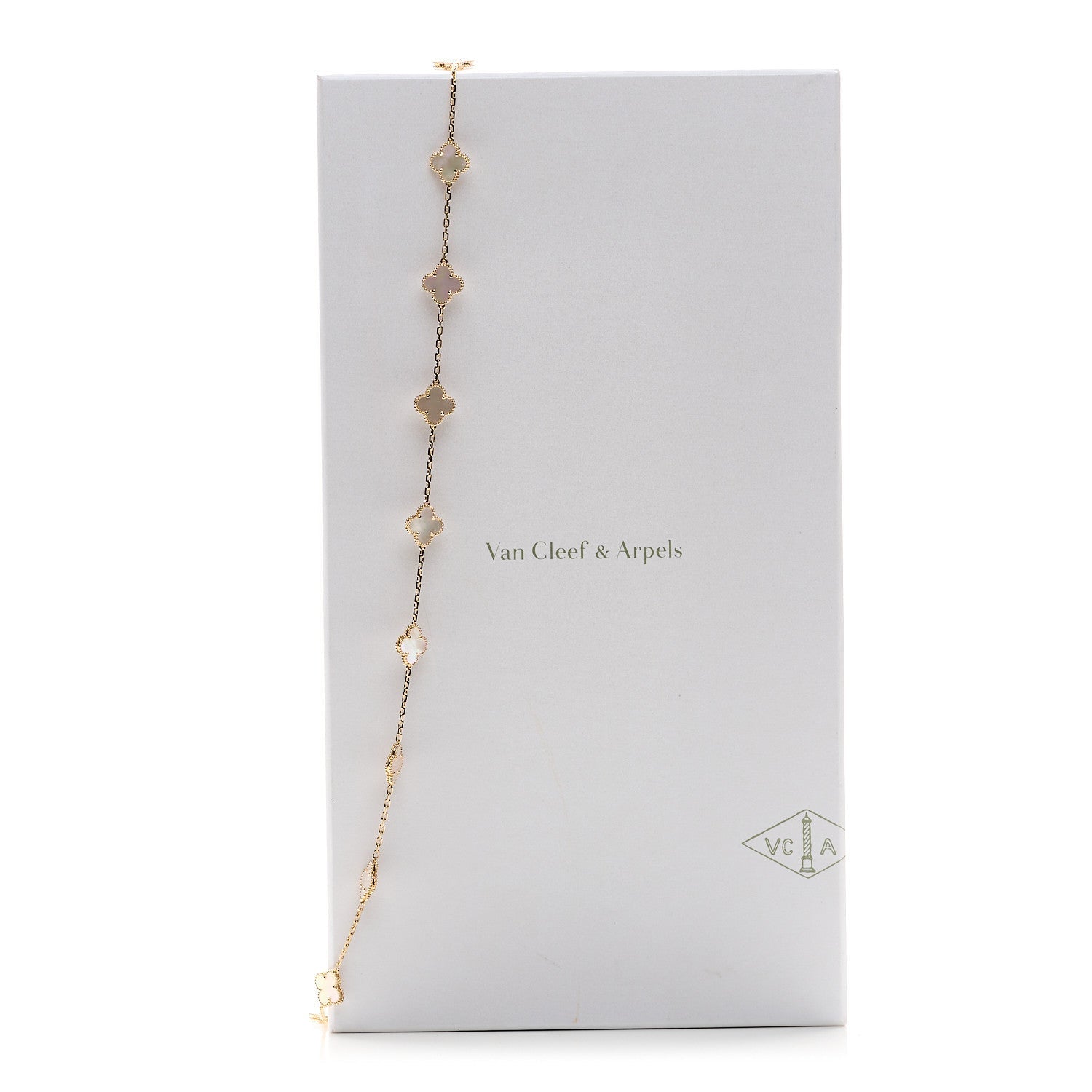 VAN CLEEF 18Kイエローゴールド マザーオブパール 20モチーフ ヴィンテージ アルハンブラ ネックレス