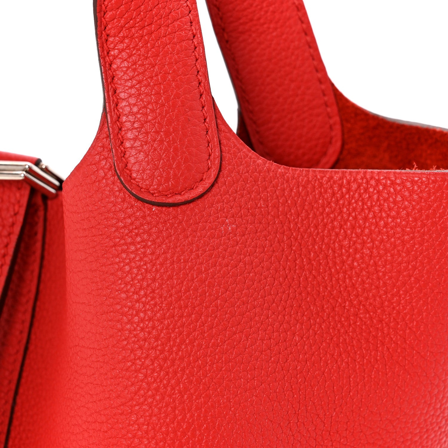 HERMES PICOTIN LOCK PM 18 ROUGE TOMATE TAURILLON CLEMENCE SILVER HARDWARE