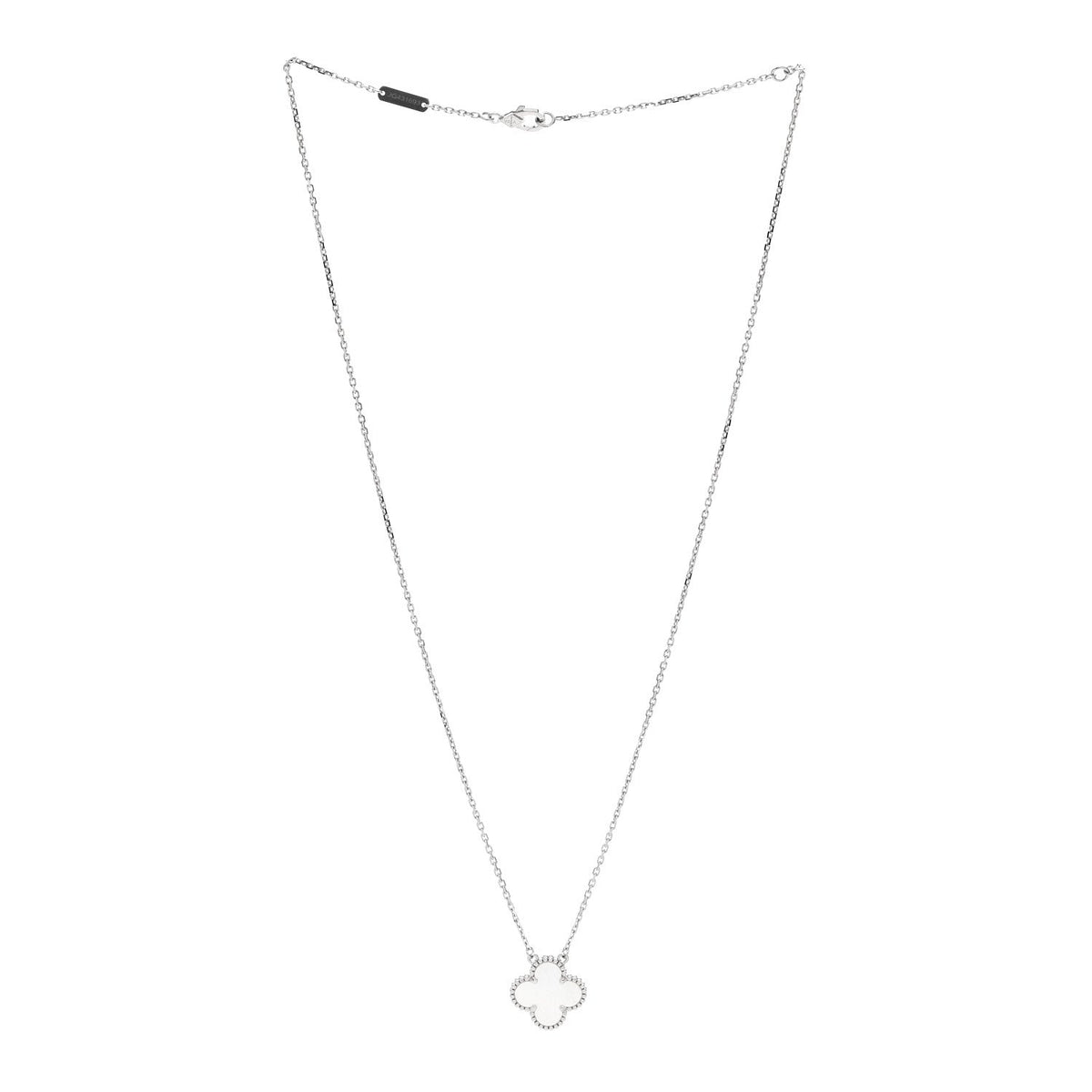 ヴァンクリーフ＆アーペル ヴィンテージアルハンブラ ペンダントネックレス マザーオブパール 18K ホワイトゴールド VAN CLEEF & ARPELS VINTAGE ALHAMBRA PENDANT NECKLACE MOTHER OF PEARL 18K WHITE GOLD
