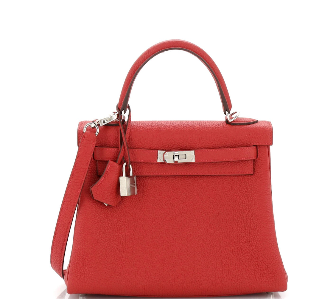 【新品未使用】エルメス ケリー２５ 内縫い ルージュカザック トゴ シルバー金具 HERMES KELLY RETOURNE 25 ROUGE CASAQUE TOGO SILVER HARDWARE