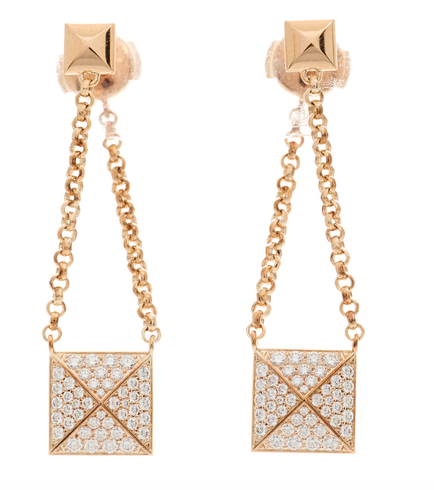 【定価以下】エルメス クルー・ドゥ・H  ローズゴールド ダイヤモンド ドロップピアス HERMES CLOU D'H DANGLE EARRINGS ROSE GOLD DIAMONDS