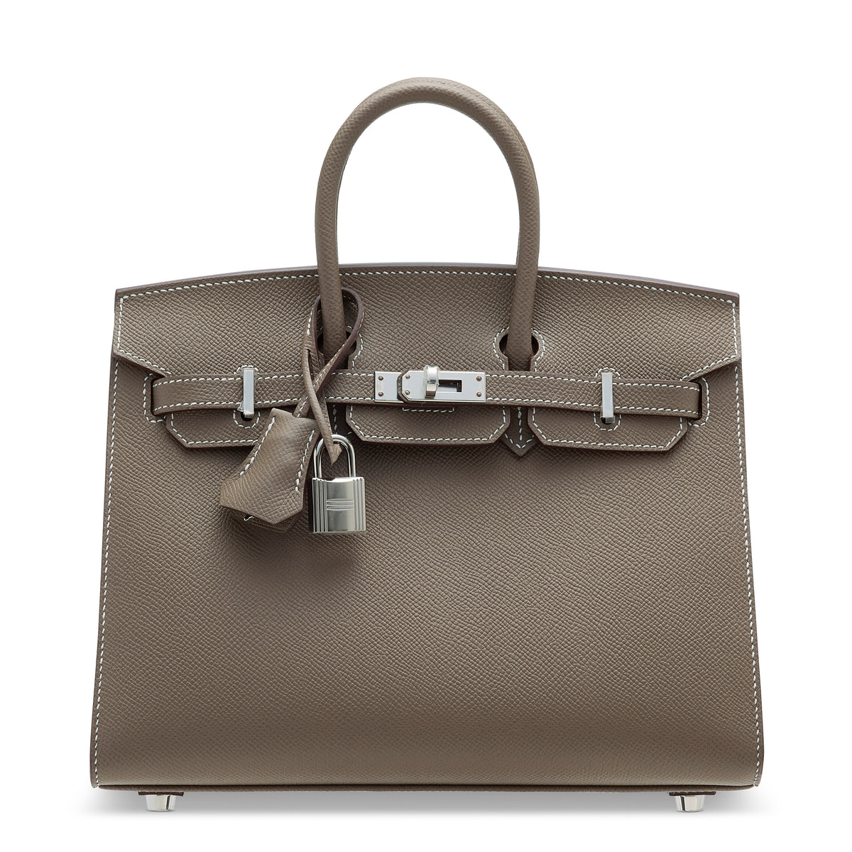 エルメス バーキンセリエ 25 外縫い Etoupe エプソン シルバー金具 HERMES BIRKIN 25 SELLIER ETOUPE EPSOM SILVER HARDWARE