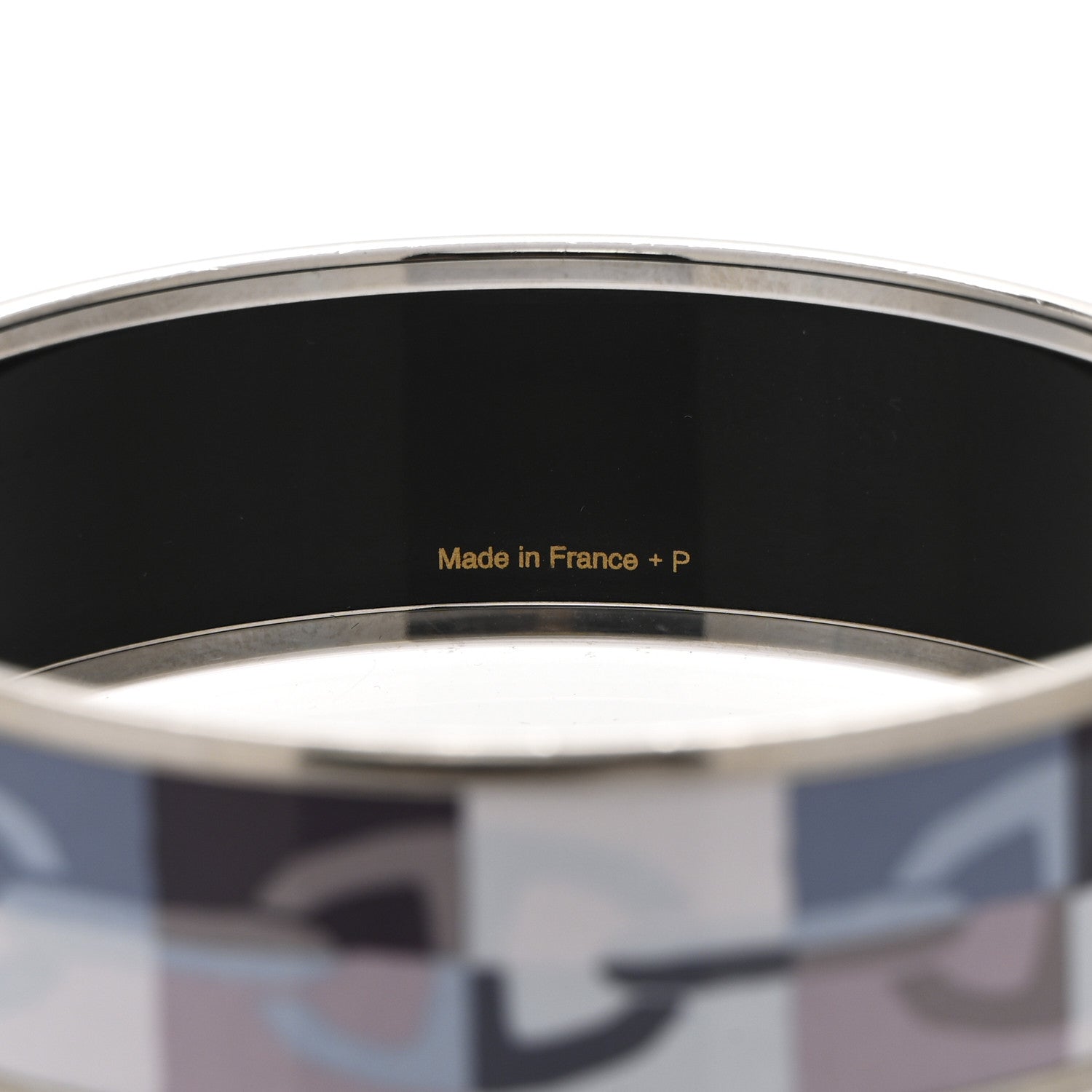 Hermès Enamel Print Optique Chaine d'Ancre Wide Bracelet 65