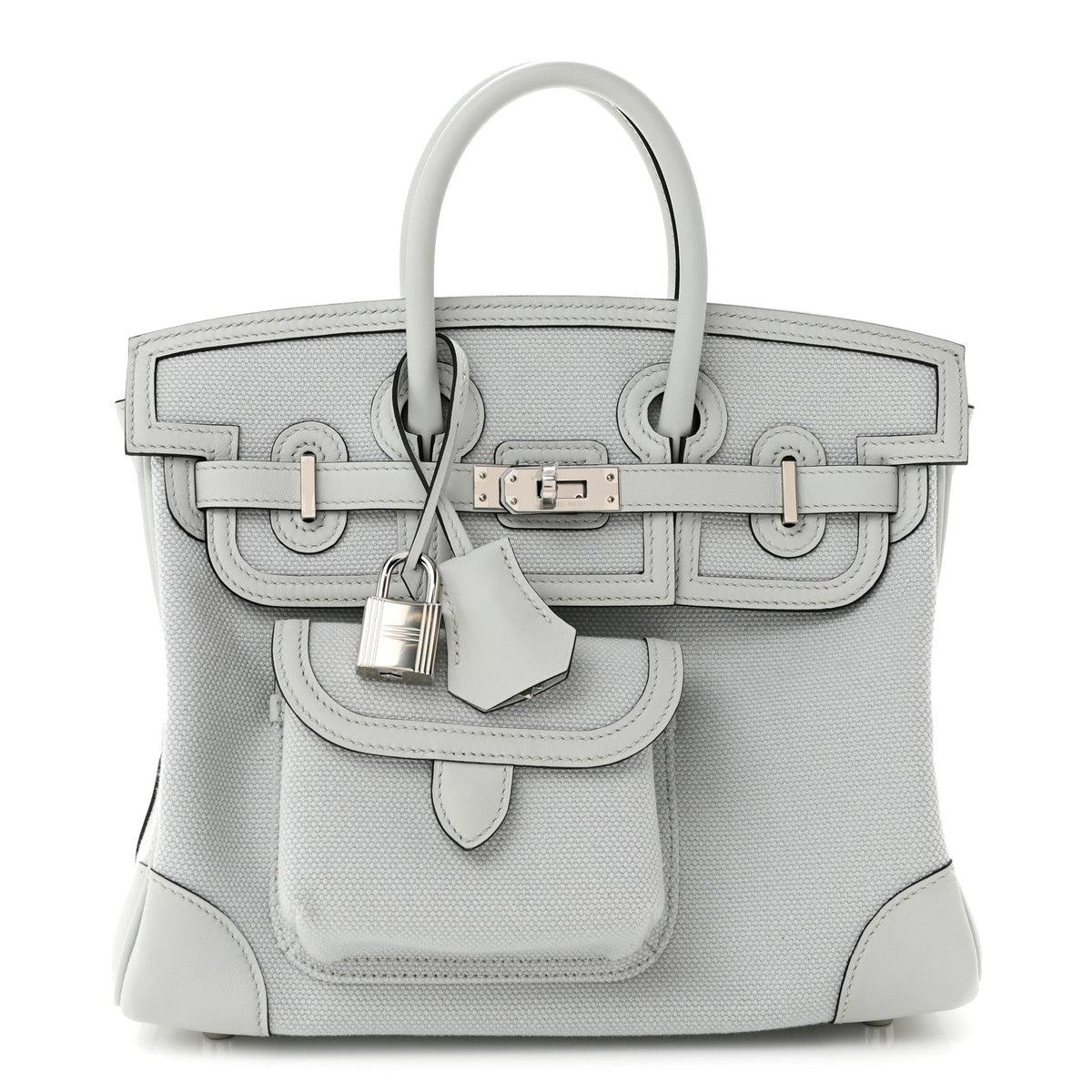 エルメス バーキンカーゴ 25 Gris Platine スイフト / トワル シルバー金具 HERMES BIRKIN 25 GRIS PLATINE SWIFT / TOILE SILVER HARDWARE