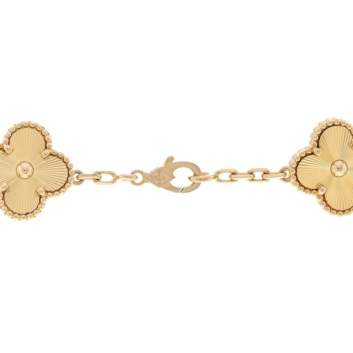 ヴァンクリーフ＆アーペル ヴィンテージアルハンブラ 10モチーフ ネックレス ギョーシェ 18K イエローゴールド VAN CLEEF & ARPELS VINTAGE ALHAMBRA 10 MOTIFS NECKLACE GUILLOCHÉ 18K YELLOW GOLD