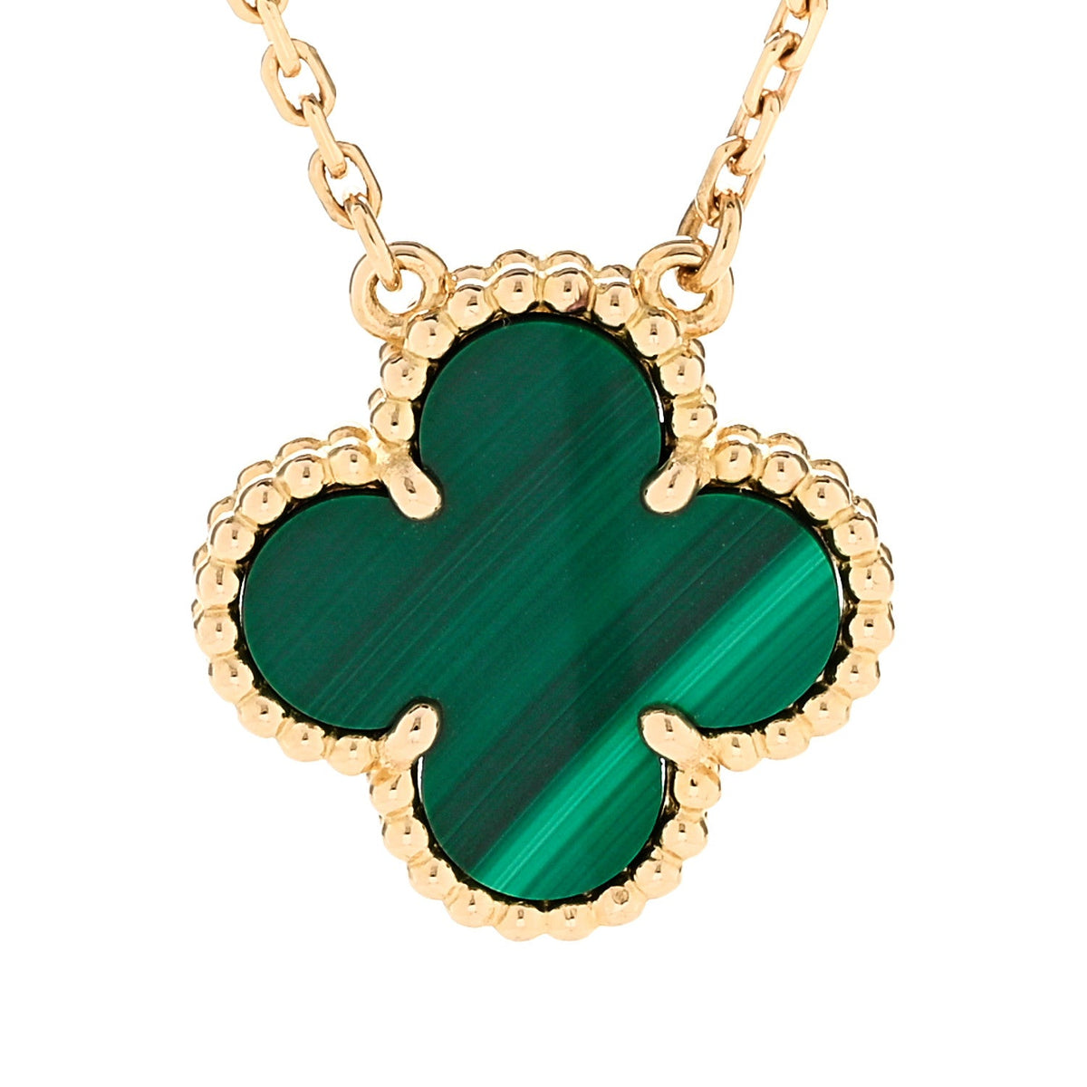 ヴァンクリーフ＆アーペル ヴィンテージアルハンブラ ペンダントネックレス マラカイト 18K イエローゴールド VAN CLEEF & ARPELS VINTAGE ALHAMBRA PENDANT NECKLACE MALACHITE 18K YELLOW GOLD
